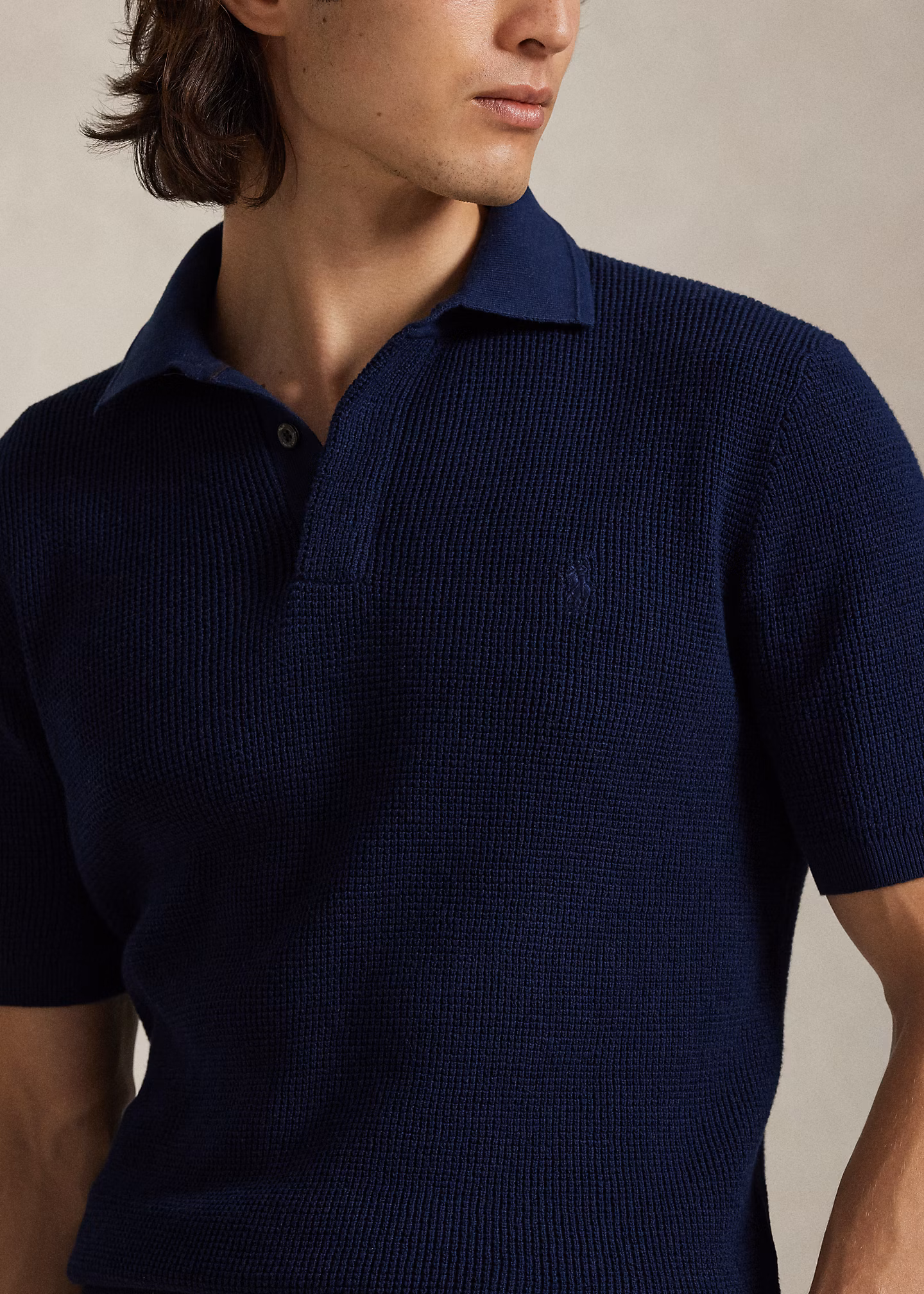 Waffelpiqué-Pullover mit Polokragen - RALPH LAUREN OUTLET