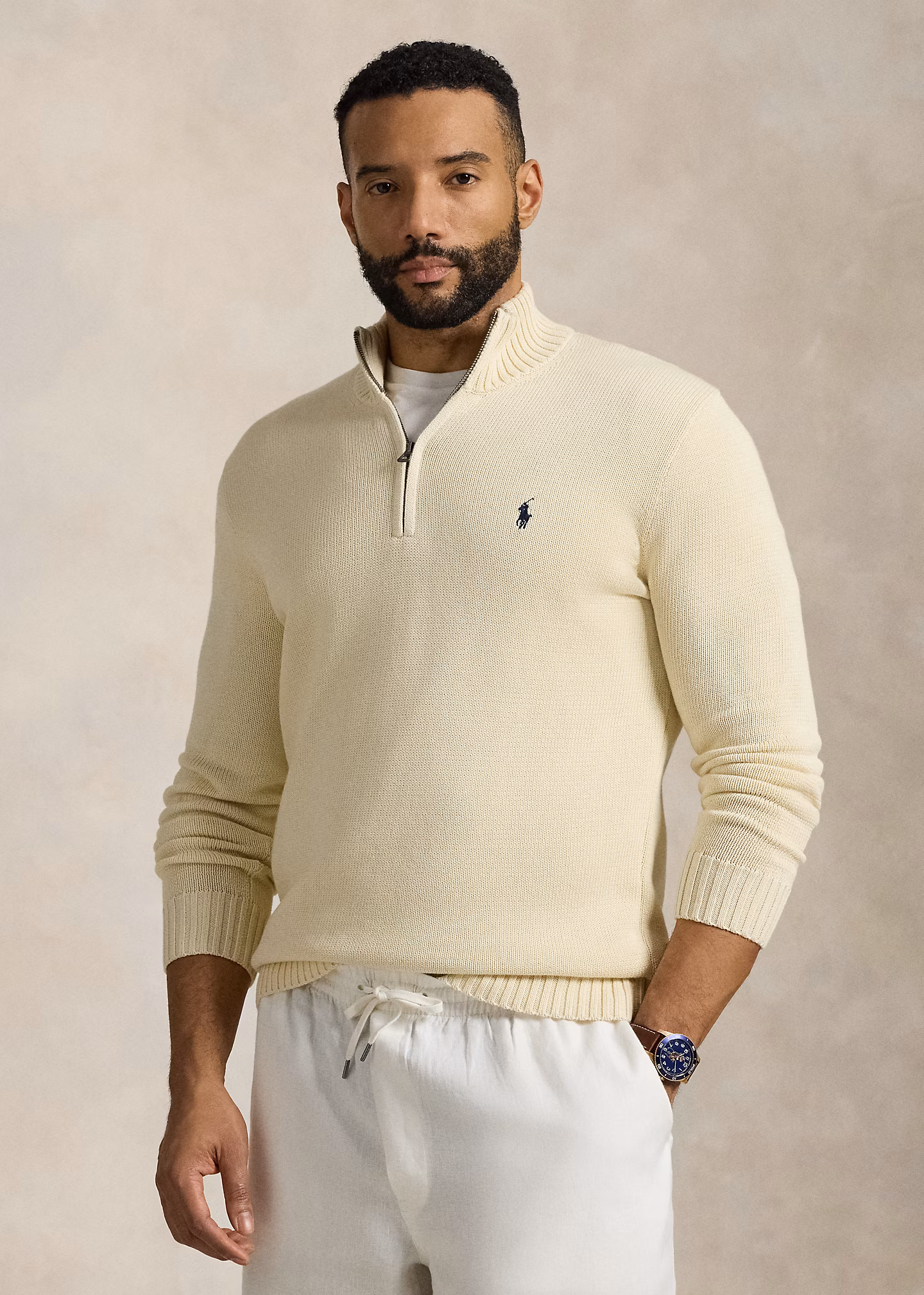 Baumwollpullover mit Reißverschluss - RALPH LAUREN OUTLET