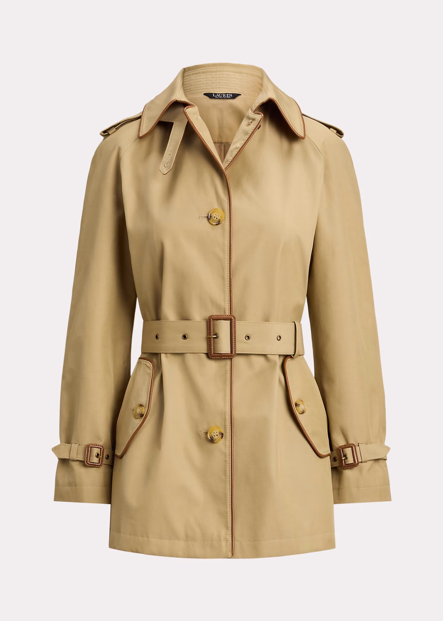 Trenchcoat mit Kunstlederbesatz - RALPH LAUREN OUTLET