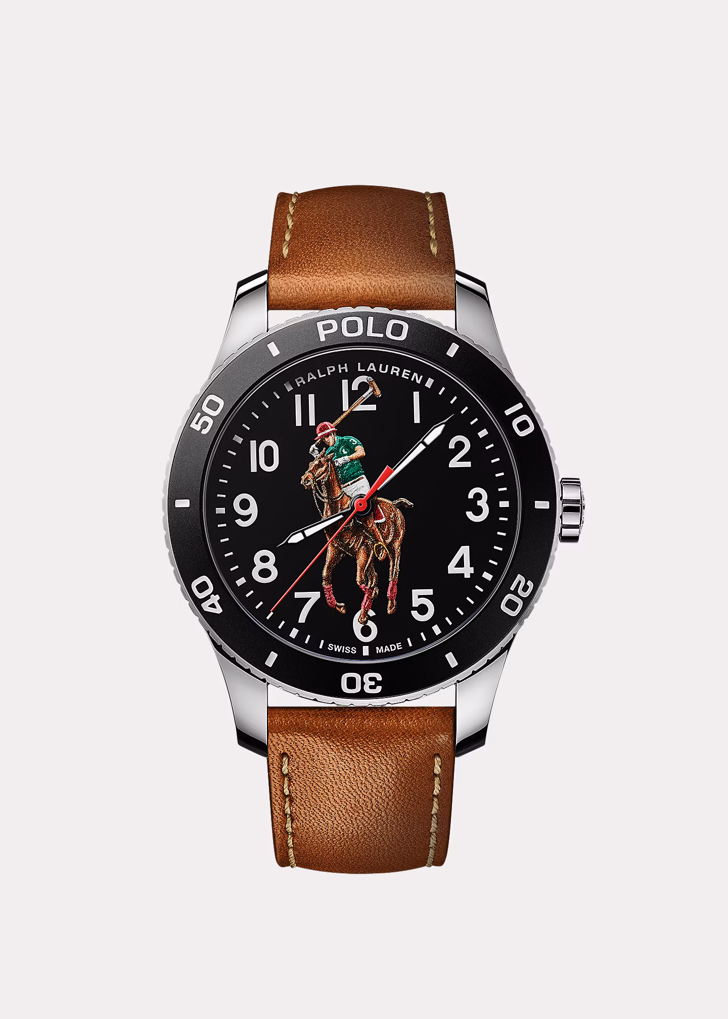 Stahl-Armbanduhr Polo Player in Schwarz - RALPH LAUREN OUTLET