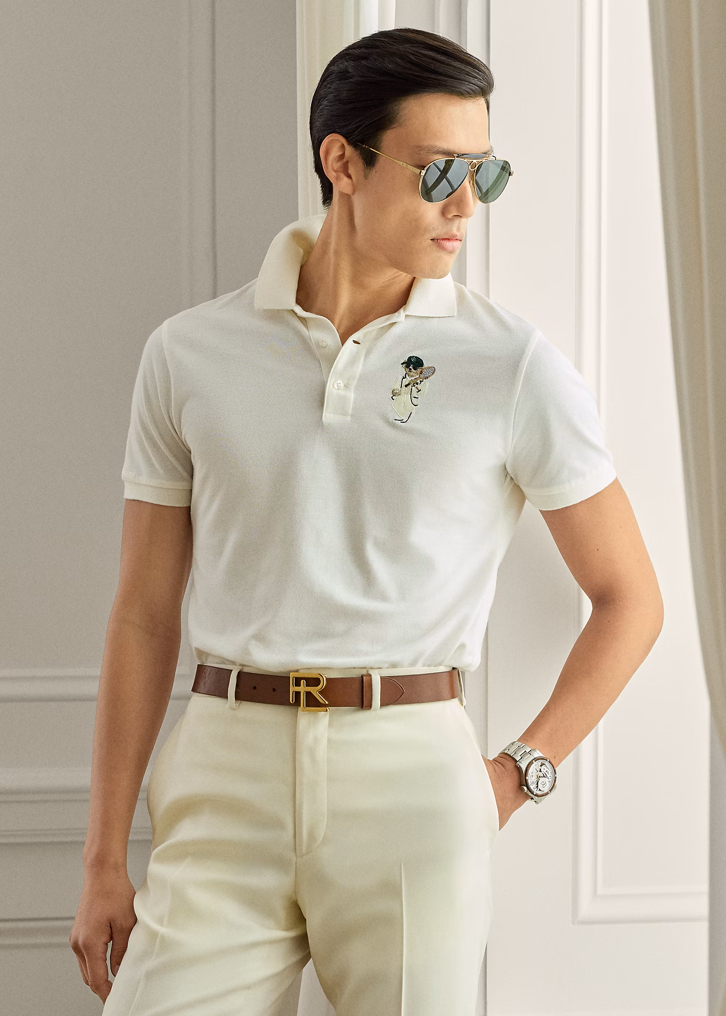 Custom-Slim-Fit Poloshirt mit Polo Bear - RALPH LAUREN OUTLET