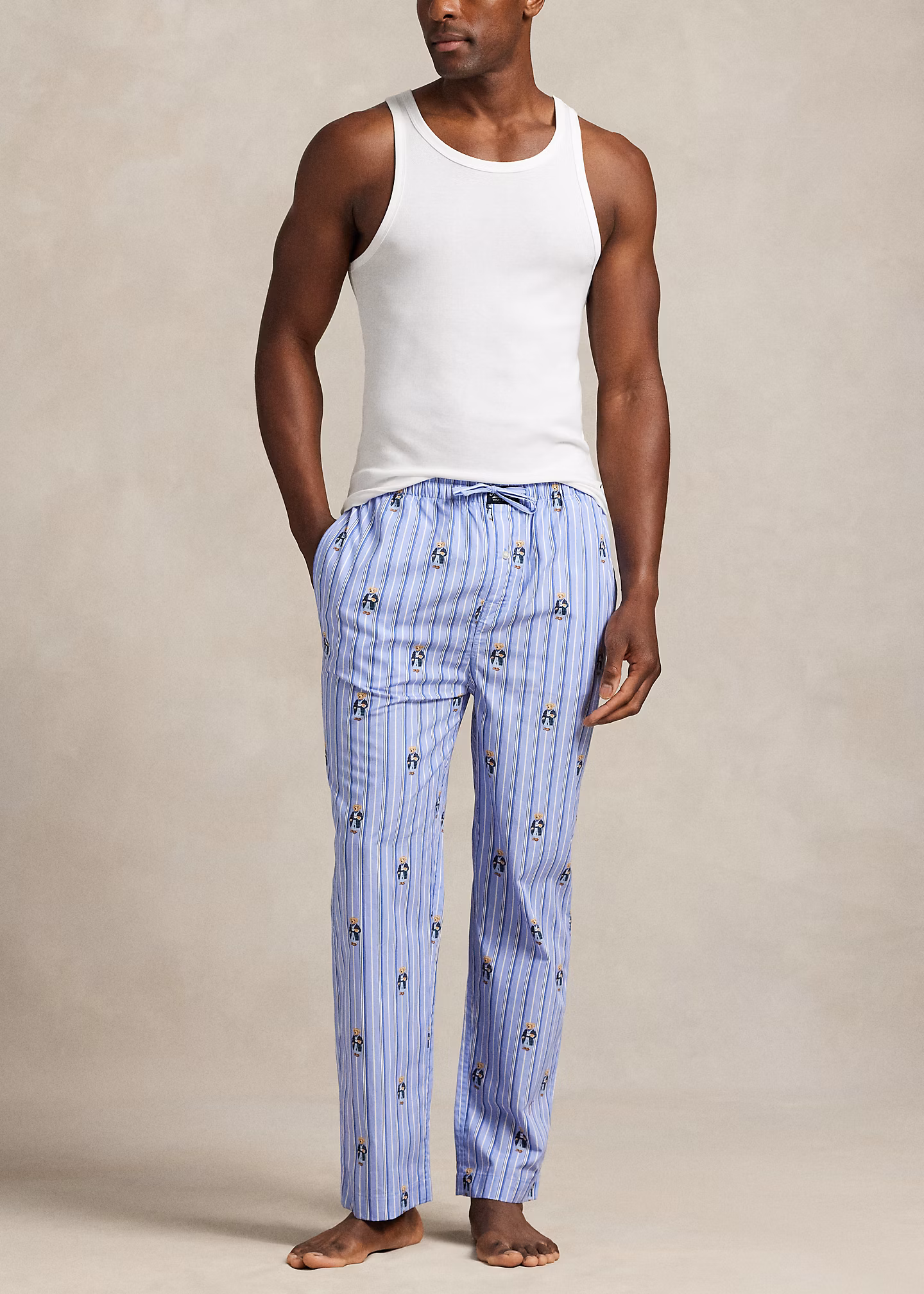 Baumwollpyjamahose mit Polo Bear - RALPH LAUREN OUTLET