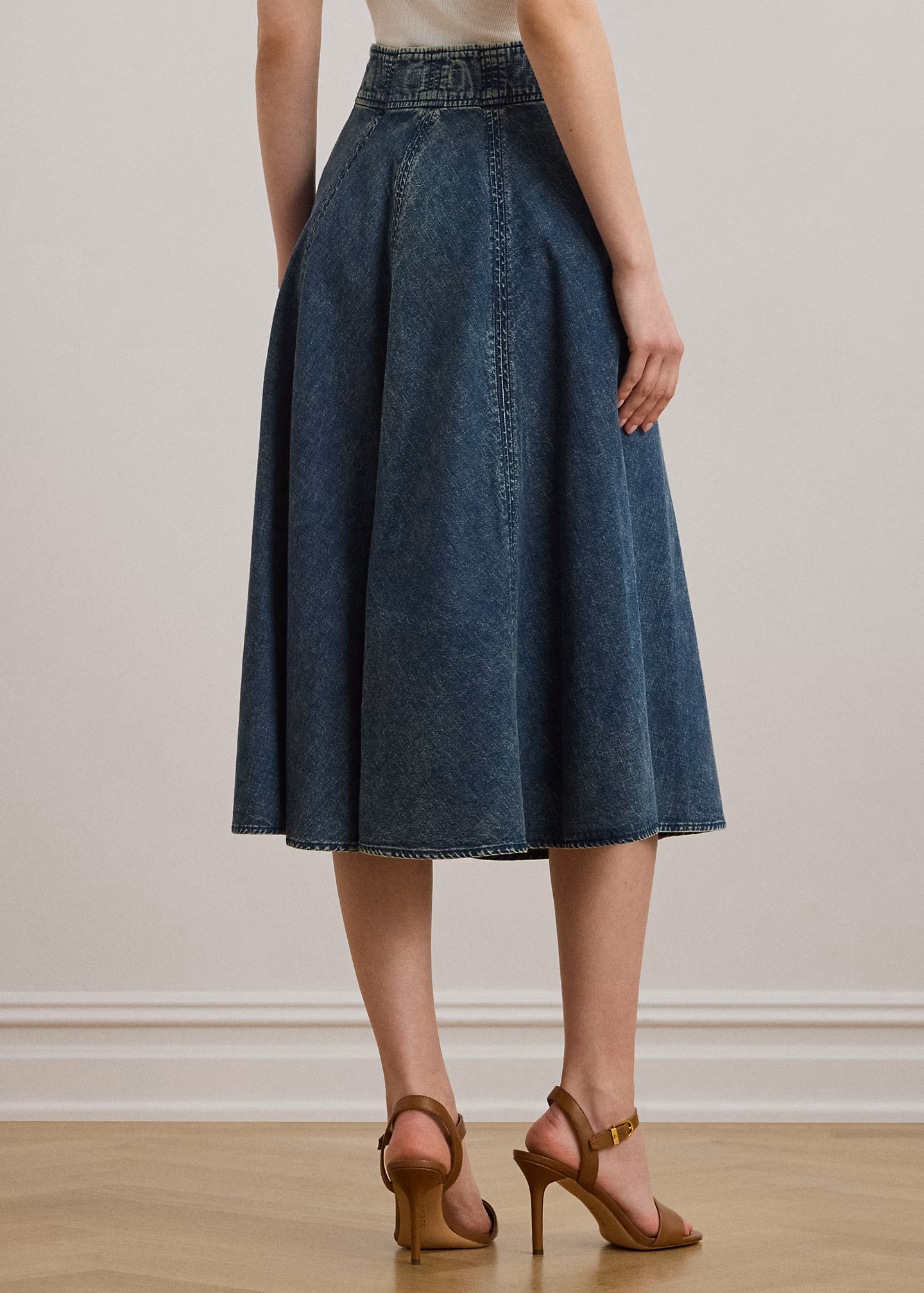 Denim-Midirock mit Tunnelzug - RALPH LAUREN OUTLET