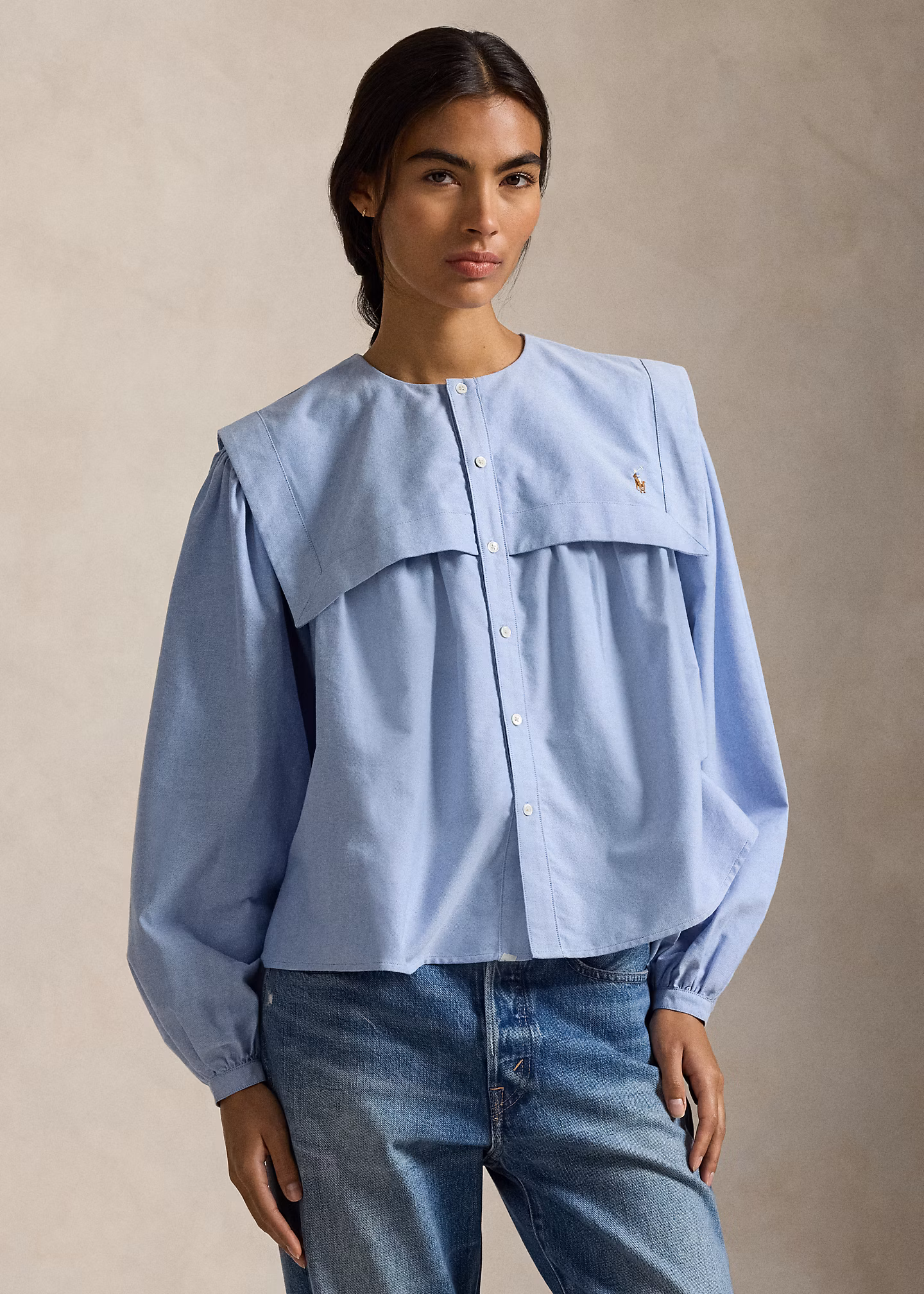 Baumwolloxford-Hemd mit Latz - RALPH LAUREN OUTLET