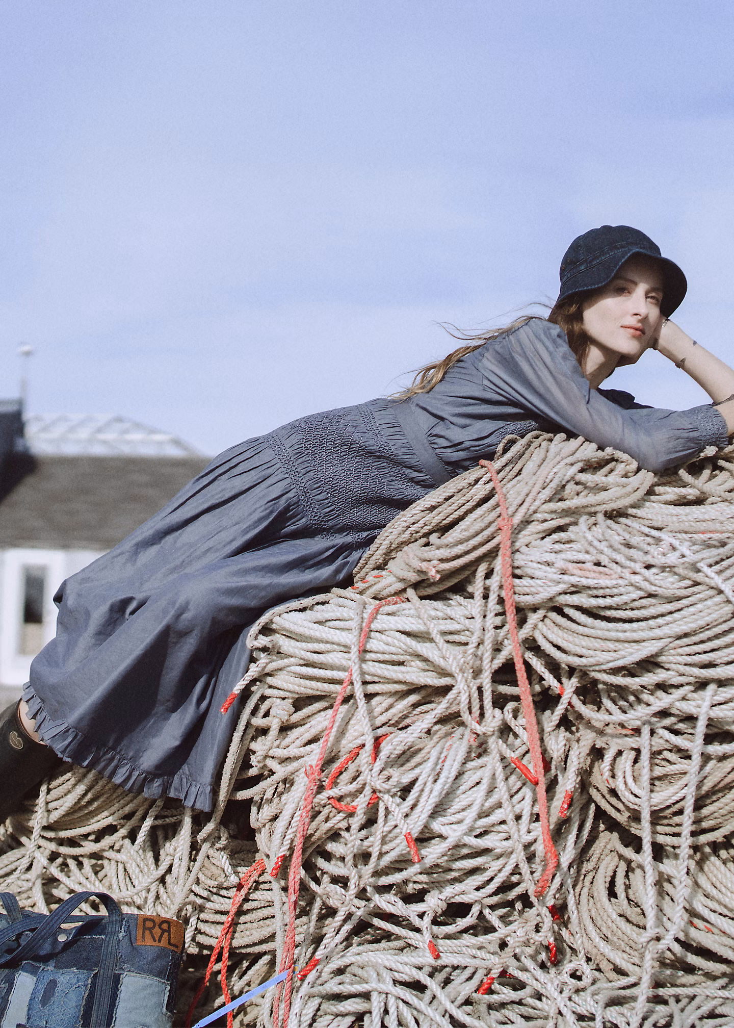 Baumwoll-Voile-Kleid mit Smokdetails - RALPH LAUREN OUTLET