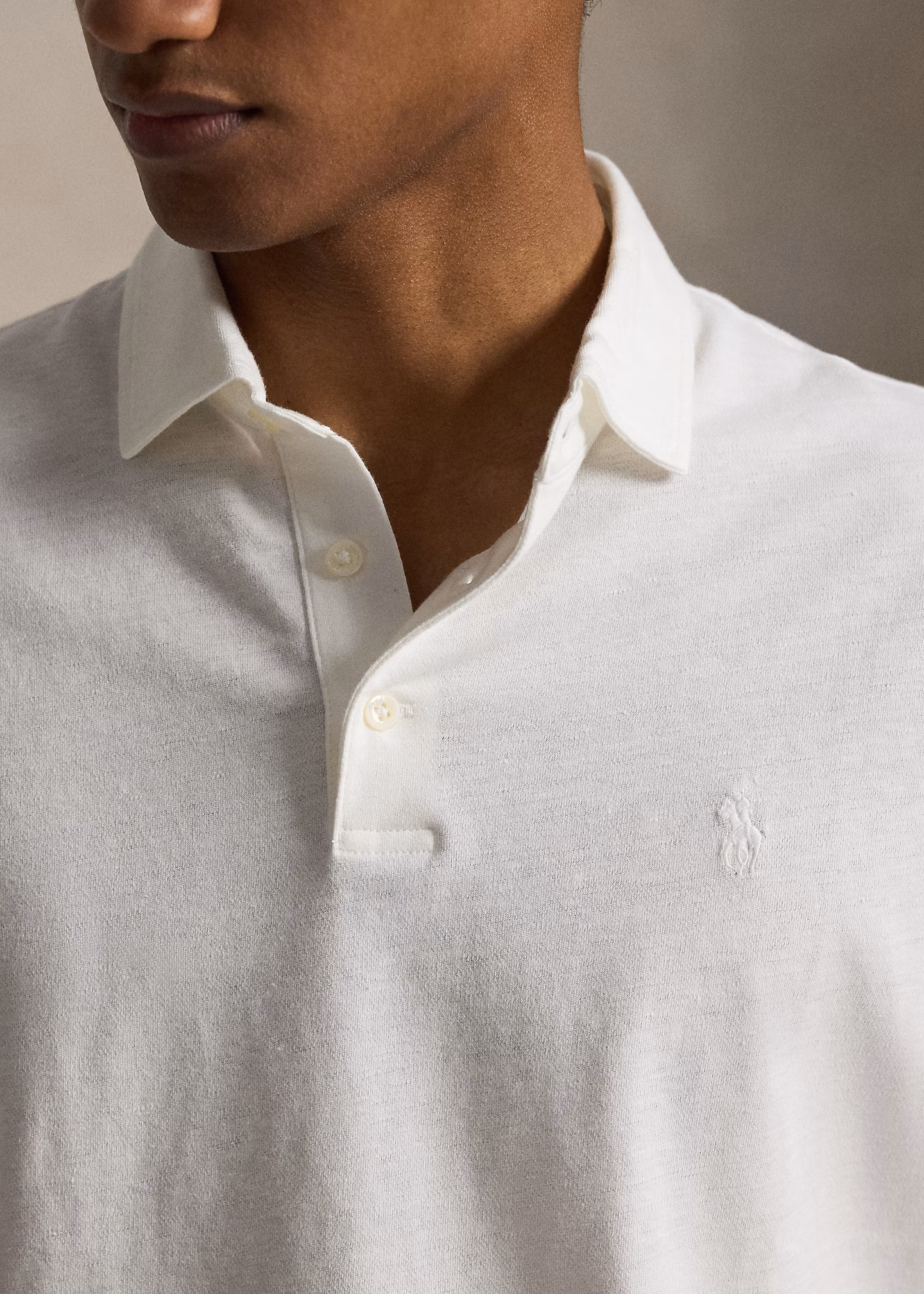 Classic-Fit Piqué-Poloshirt mit Leinen - RALPH LAUREN OUTLET