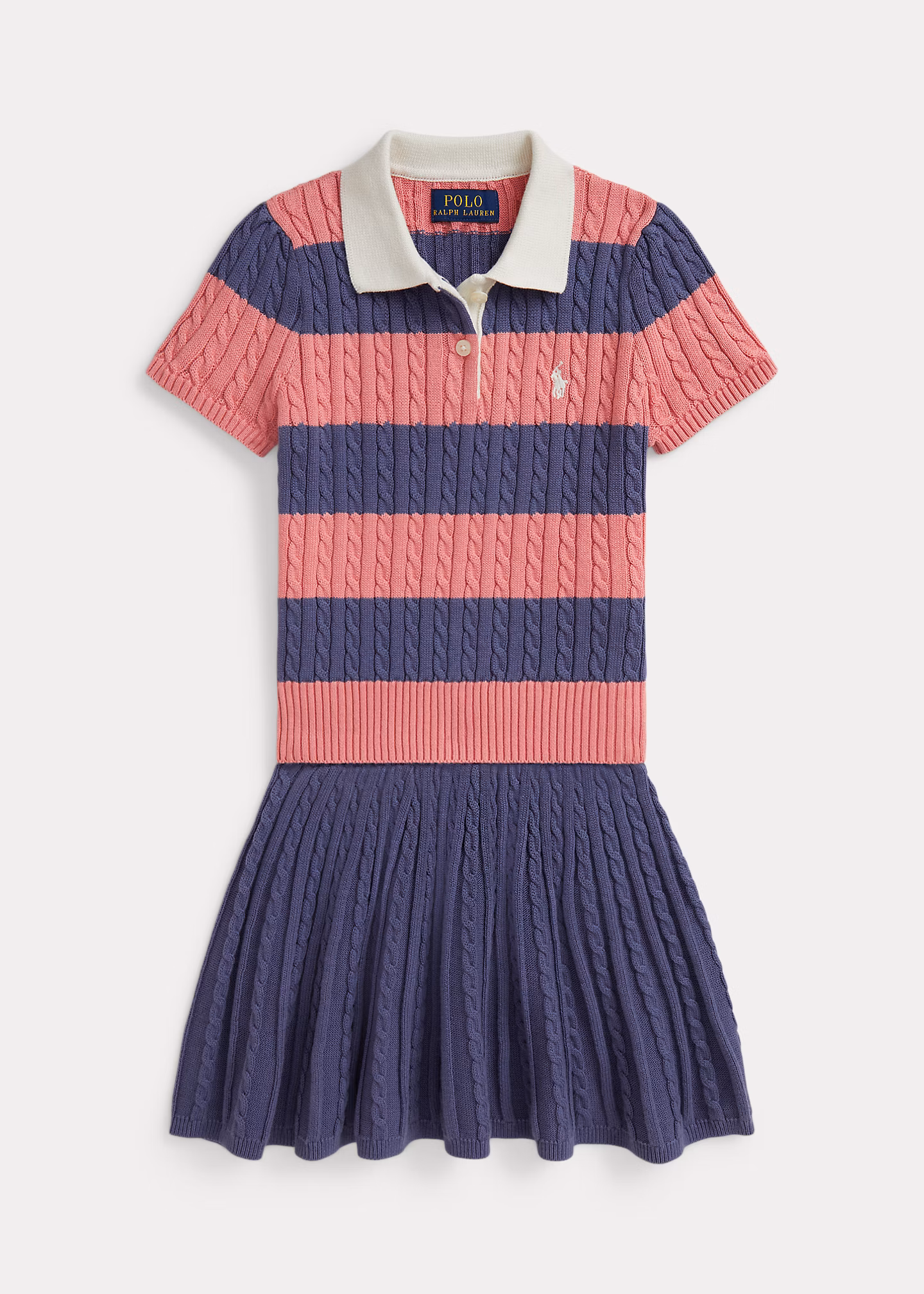 Polo-Pullover und Rock mit Zopfmuster - RALPH LAUREN OUTLET