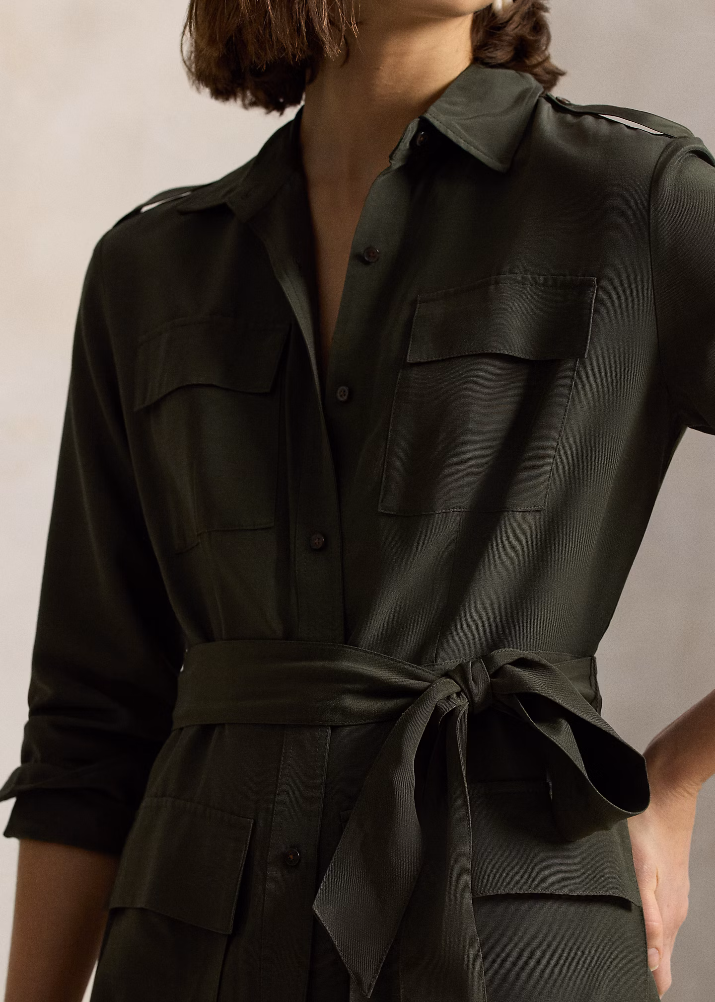 Faille-Hemdkleid mit Gürtel - RALPH LAUREN OUTLET