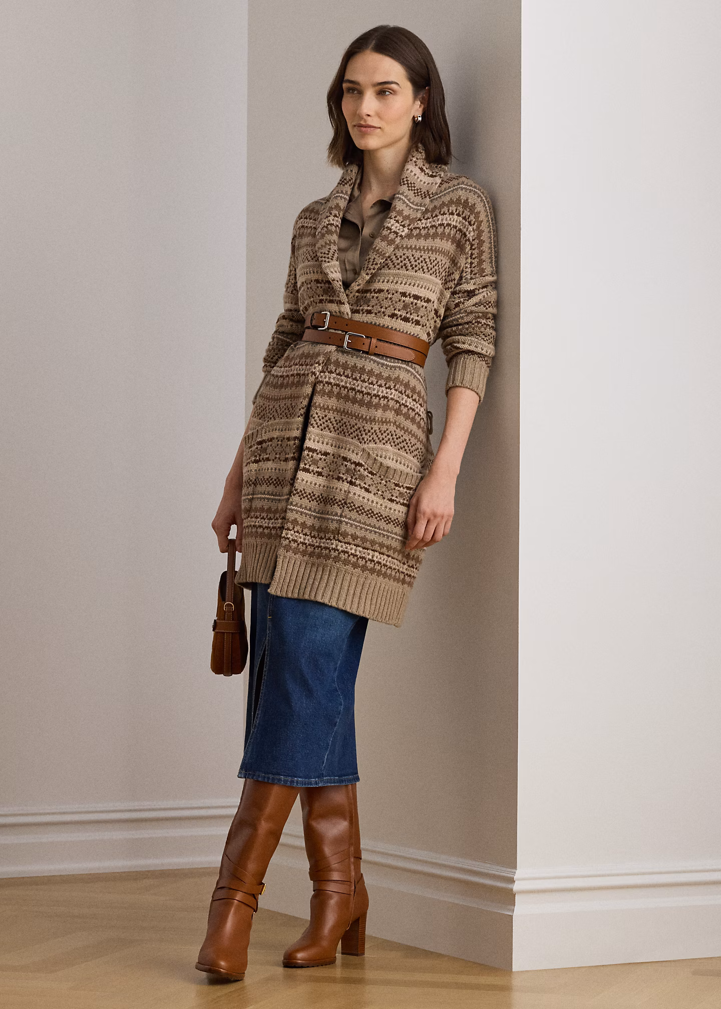 Fair-Isle-Strickjacke mit Gürtel - RALPH LAUREN OUTLET