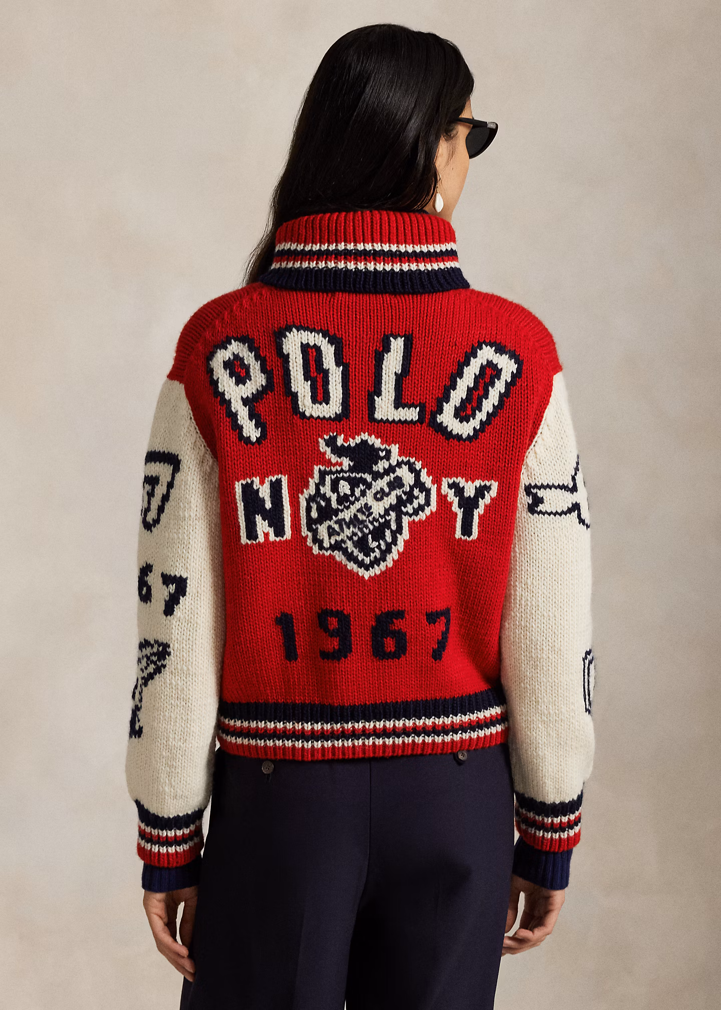 College-Strickjacke mit Reißverschluss - RALPH LAUREN OUTLET
