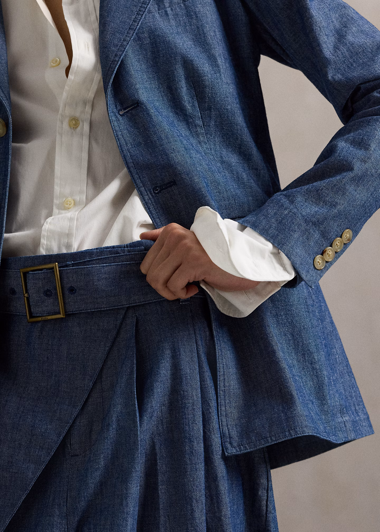 Einreihiger Blazer aus Chambray - RALPH LAUREN OUTLET