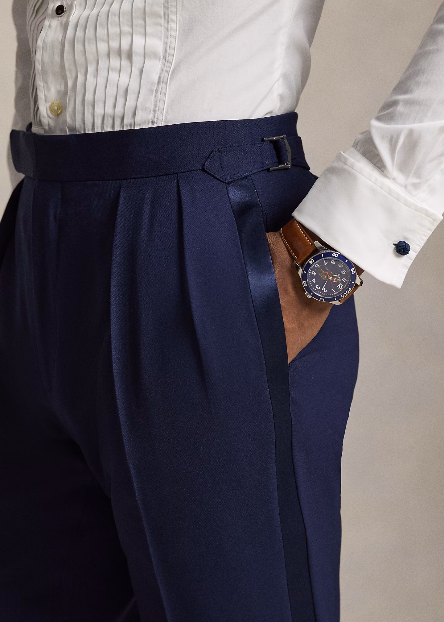 Smokinghose mit Bundfalten aus Barathea - RALPH LAUREN OUTLET