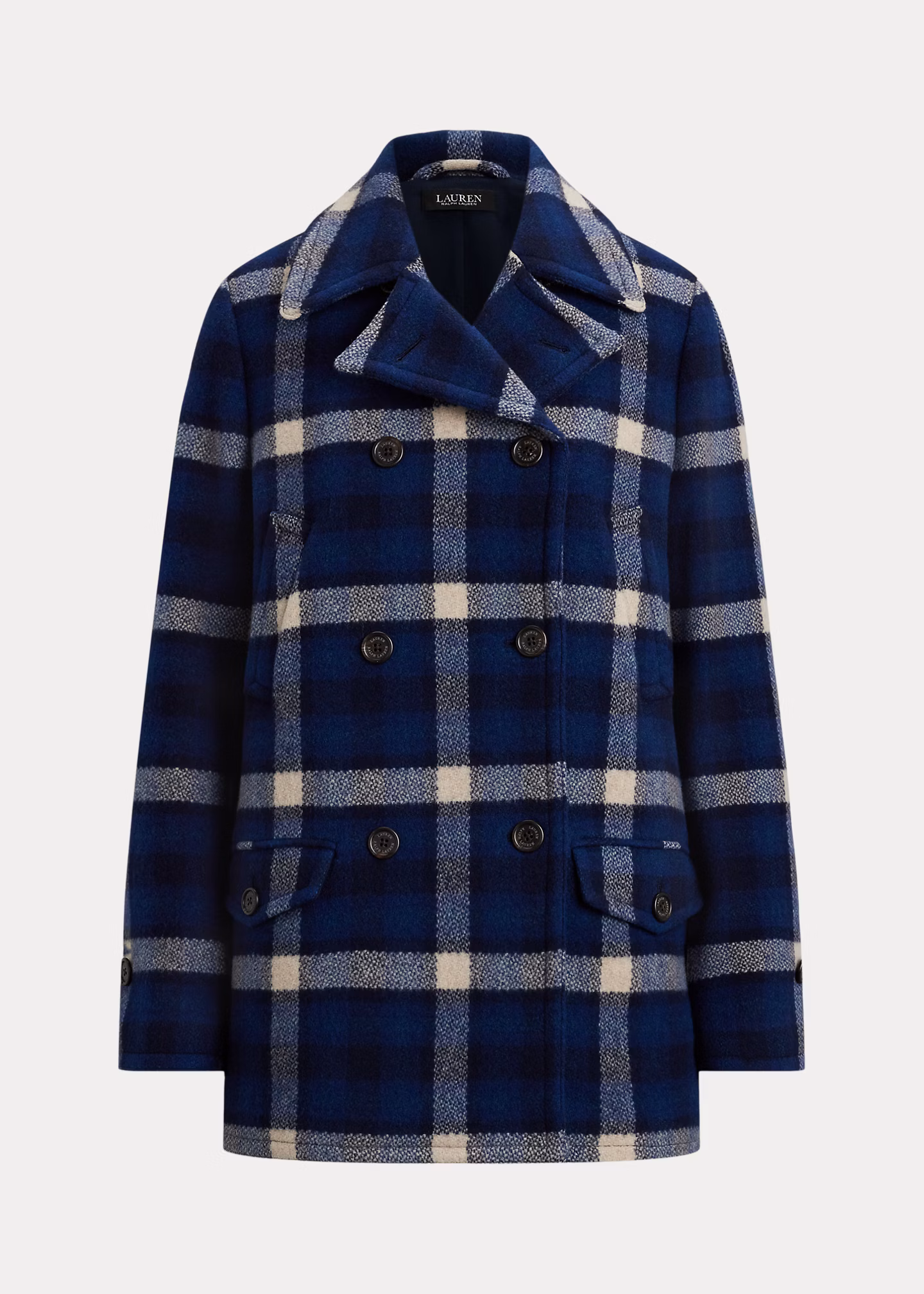 Zweireihiger Tweedmantel mit Karomuster - RALPH LAUREN OUTLET