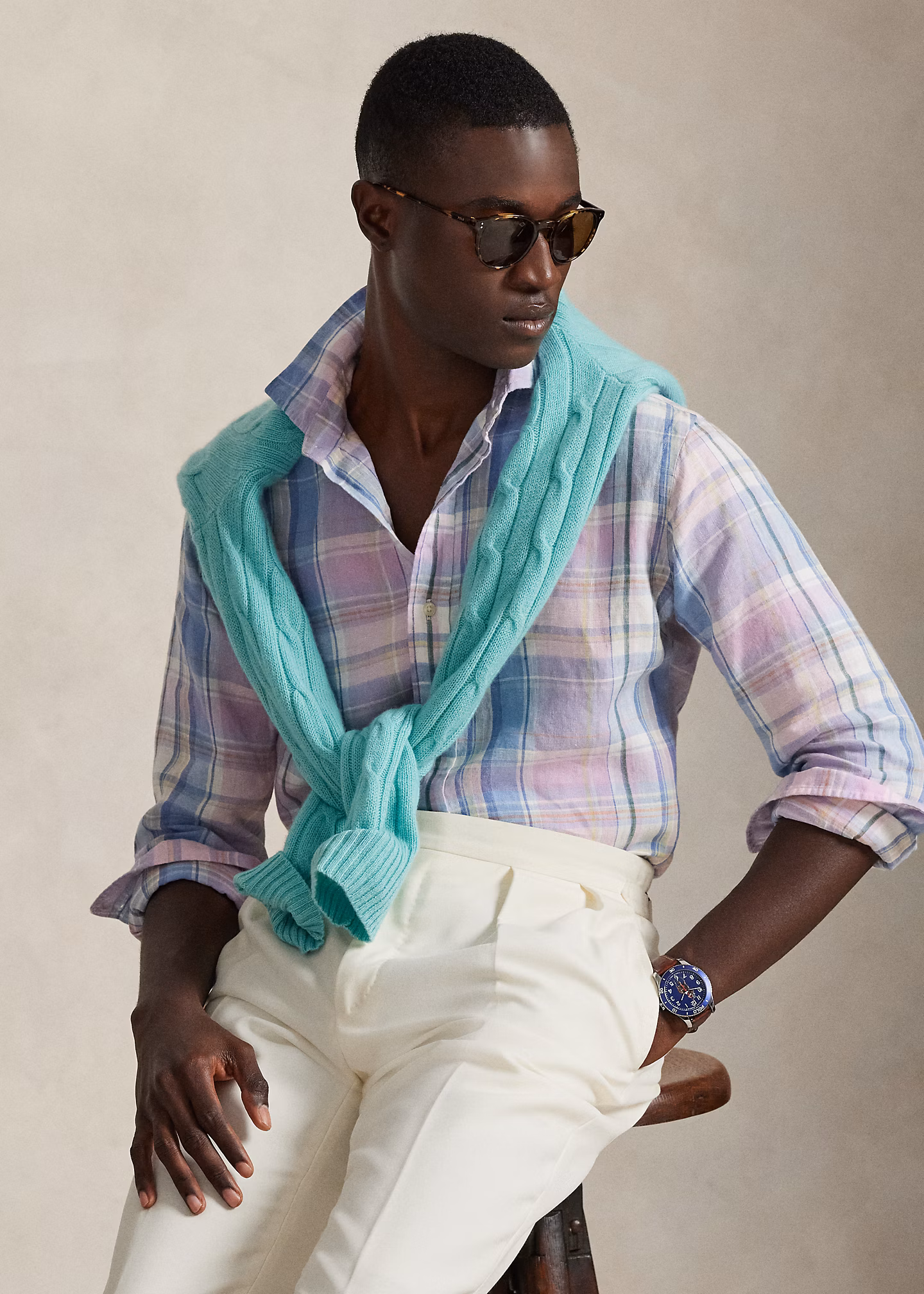 Classic-Fit Leinenhemd mit Karomuster - RALPH LAUREN OUTLET