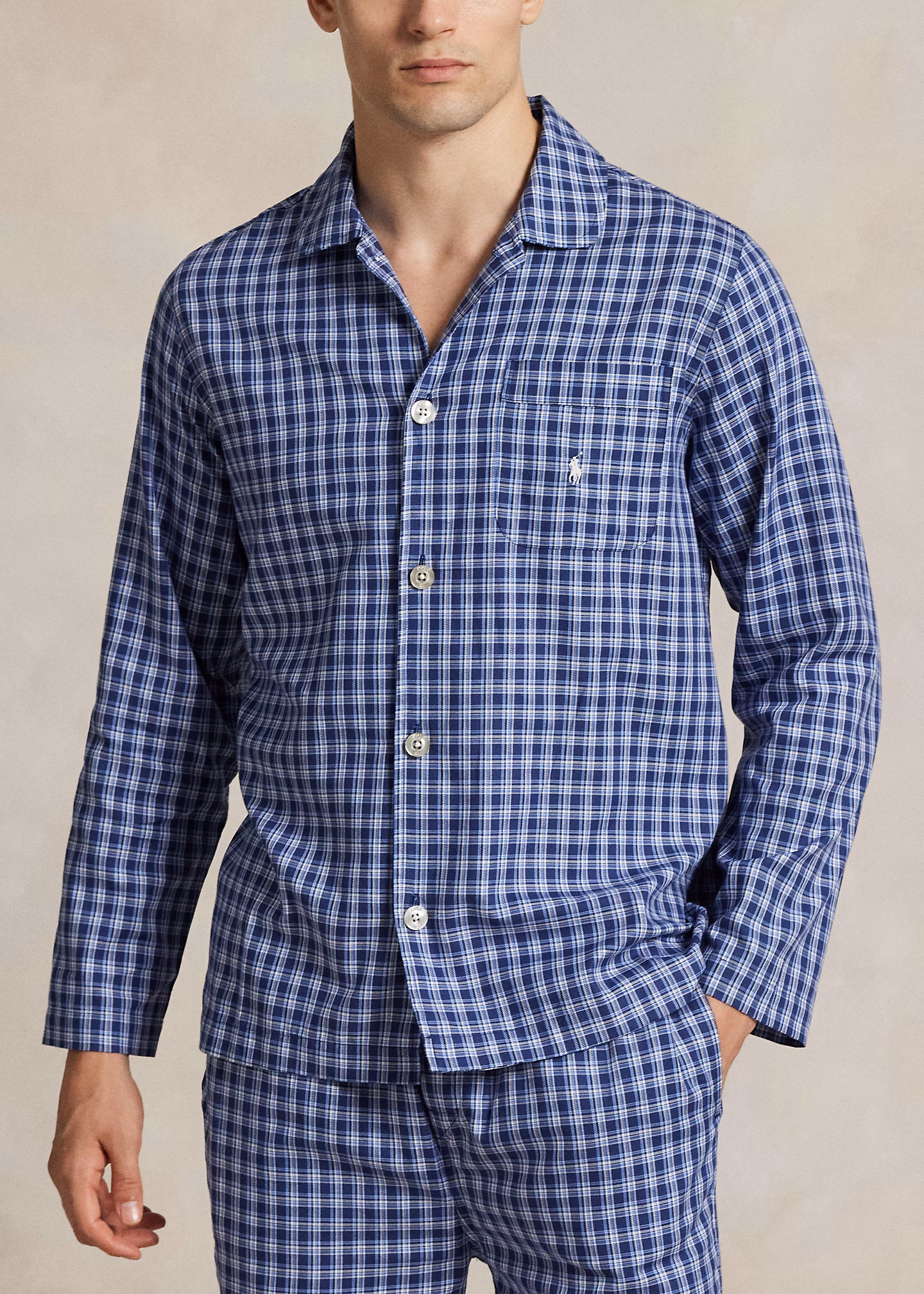 Baumwollpyjama mit Monogrammdruck - RALPH LAUREN OUTLET