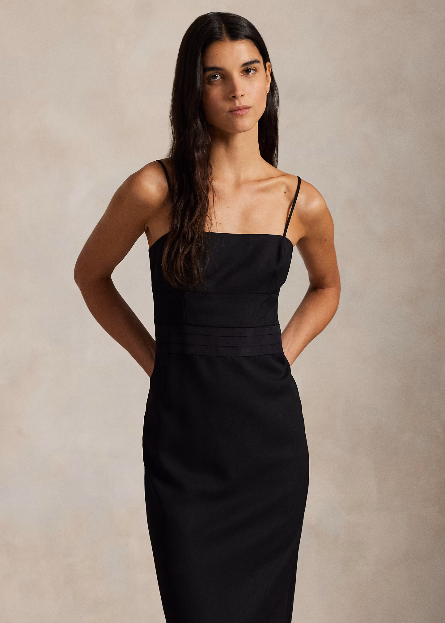 Cocktailkleid aus Wolle mit Seidenbesatz - RALPH LAUREN OUTLET