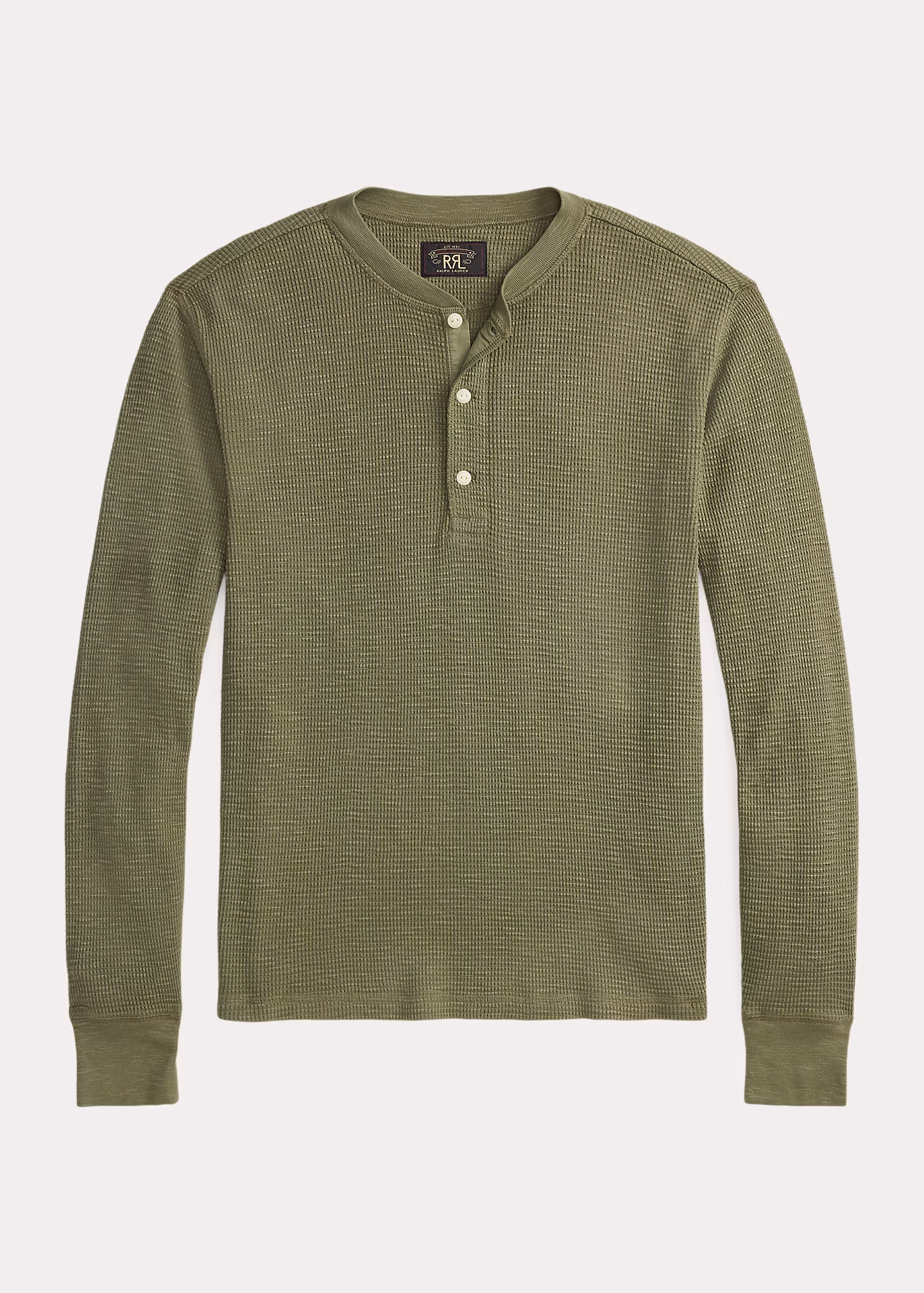 Gefärbtes Henley aus Waffelpiqué - RALPH LAUREN OUTLET