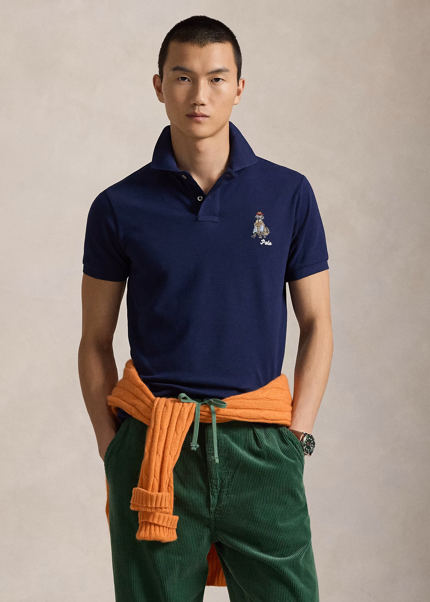 Custom-Slim-Fit Poloshirt mit Stickerei - RALPH LAUREN OUTLET