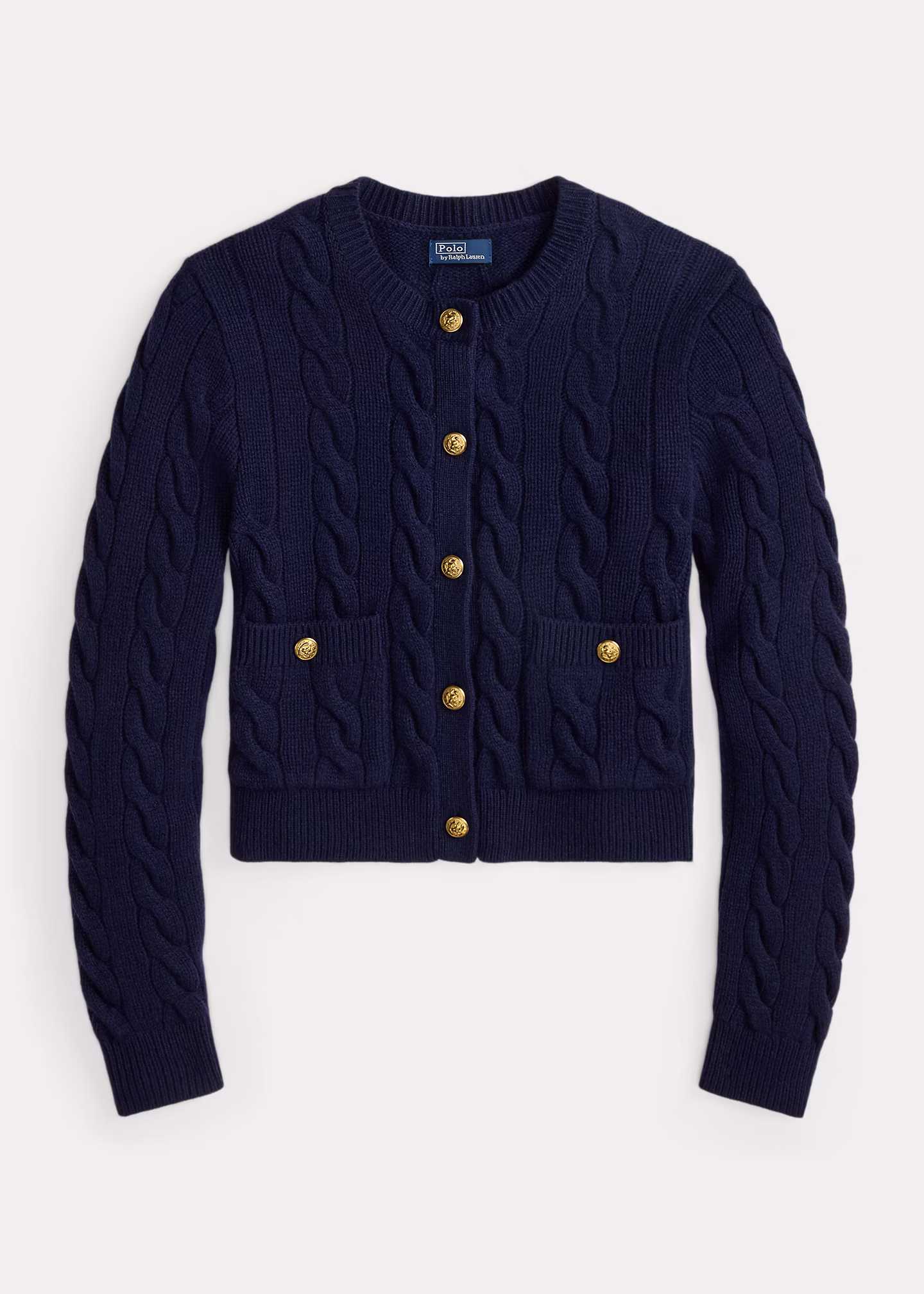 Woll-Kaschmir-Strickjacke mit Zopfmuster - RALPH LAUREN OUTLET