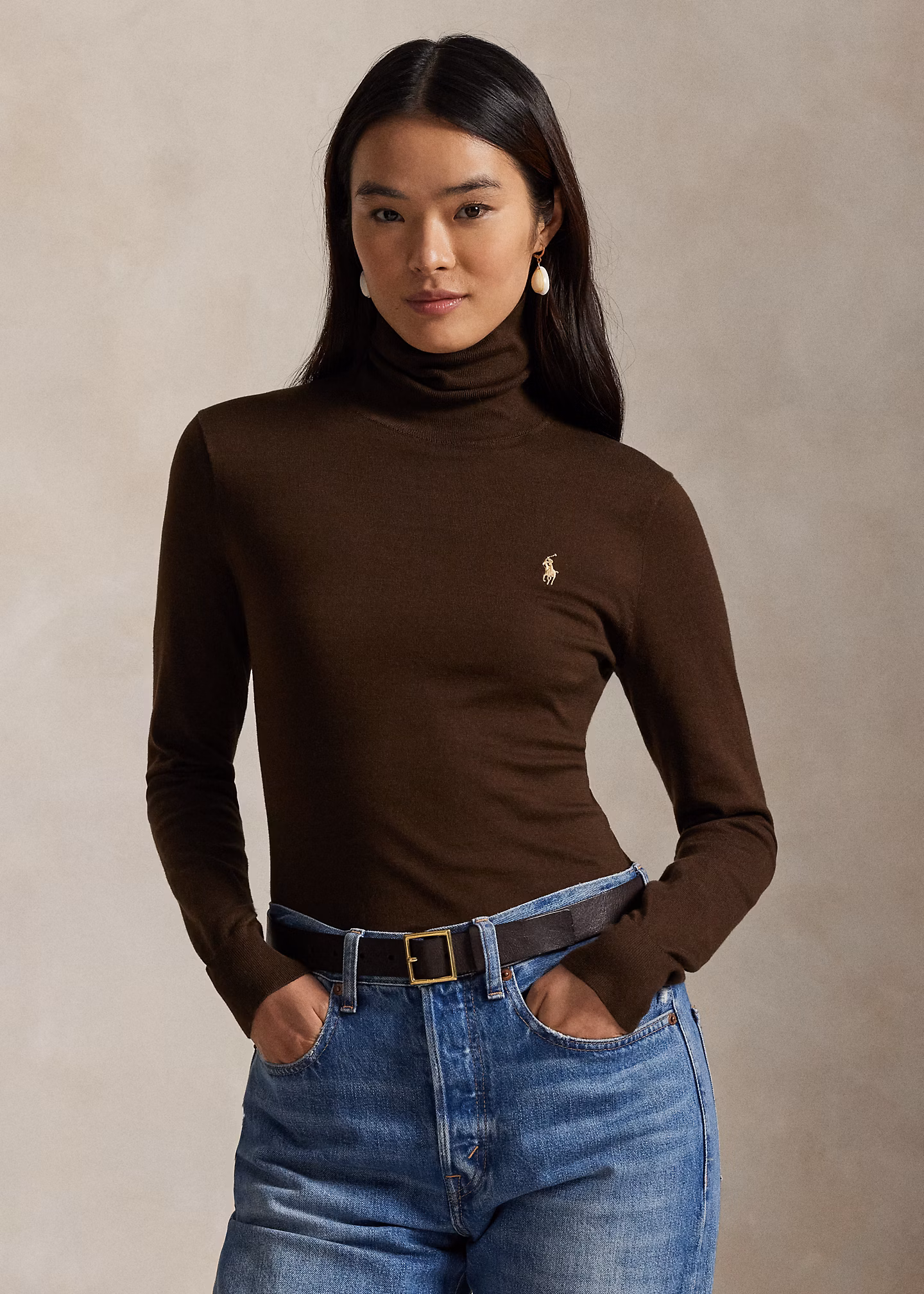 Rollkragenpullover aus Baumwollstrick - RALPH LAUREN OUTLET