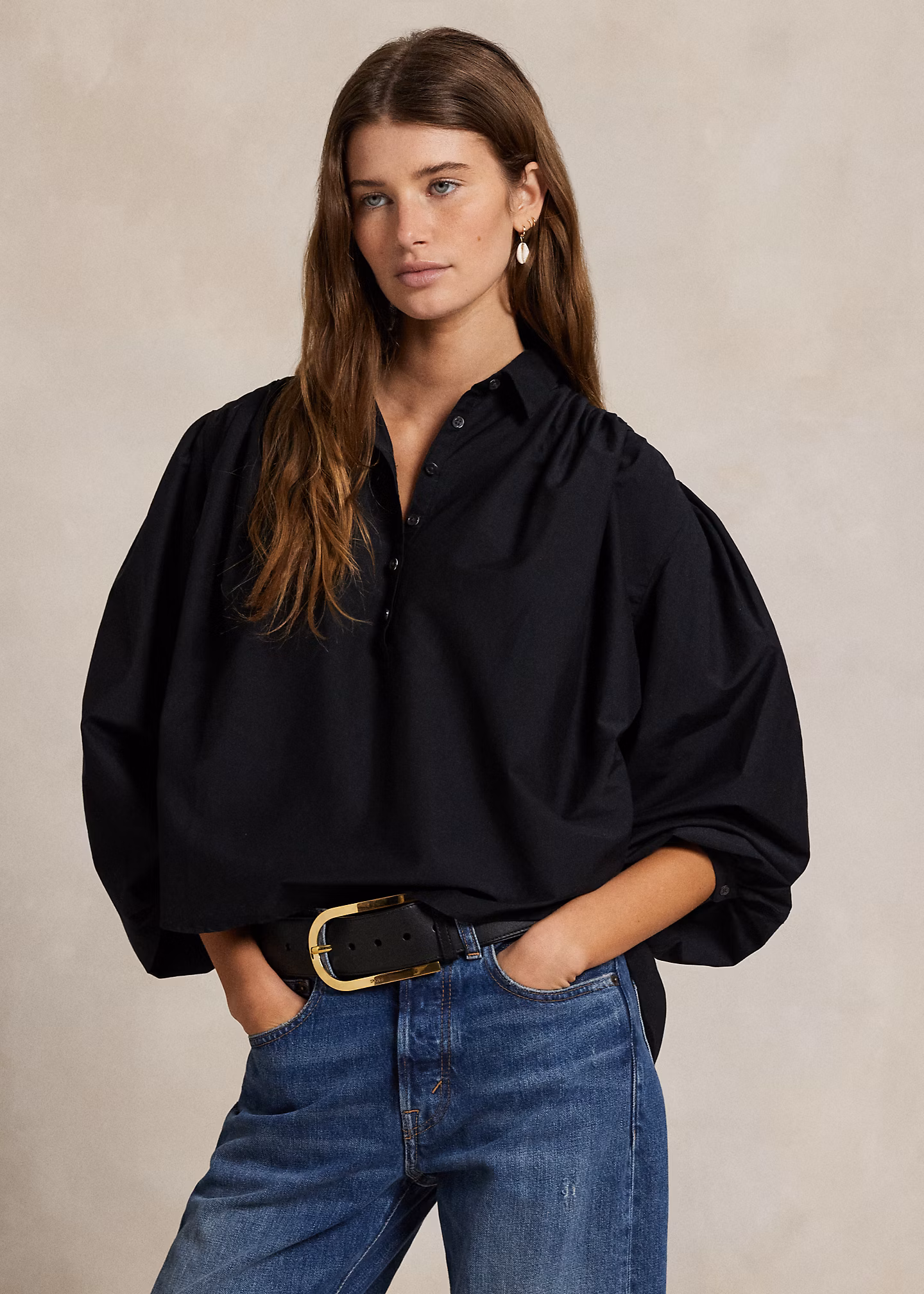 Plissierte Bluse aus Baumwolle und Seide - RALPH LAUREN OUTLET