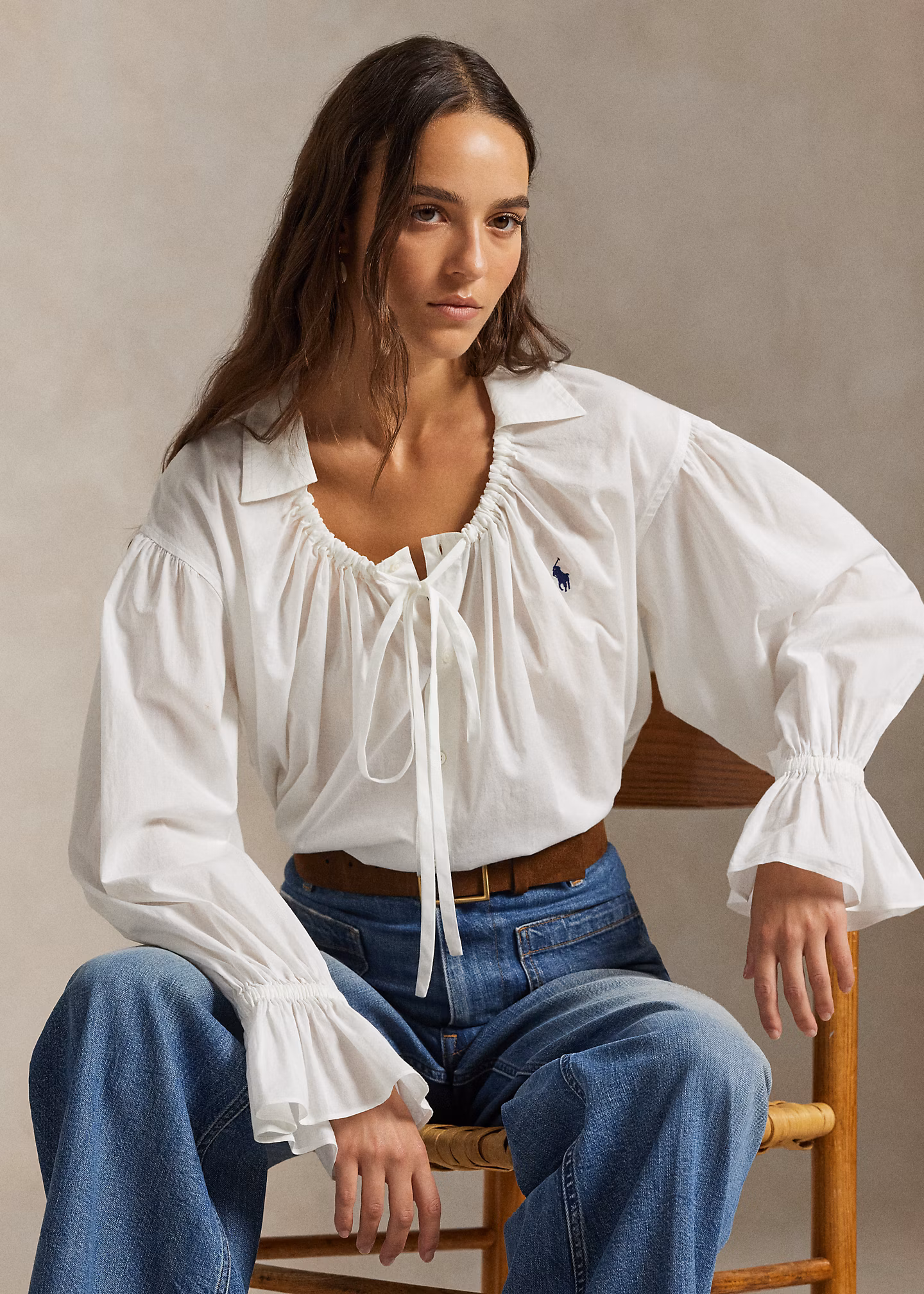 Schluppenbluse aus Baumwollpopeline - RALPH LAUREN OUTLET