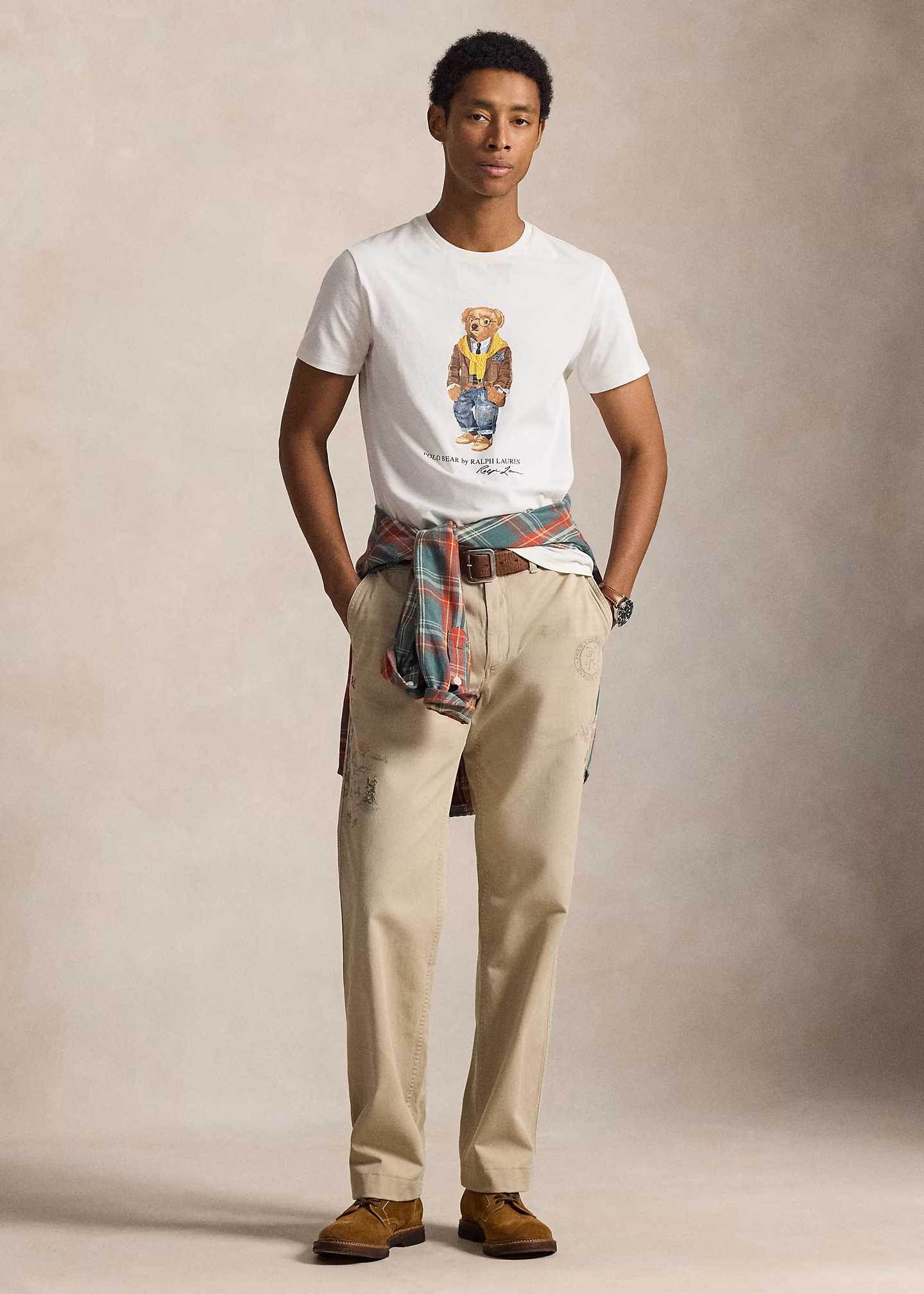 Custom-Slim Jersey-T-Shirt mit Polo Bear - RALPH LAUREN OUTLET