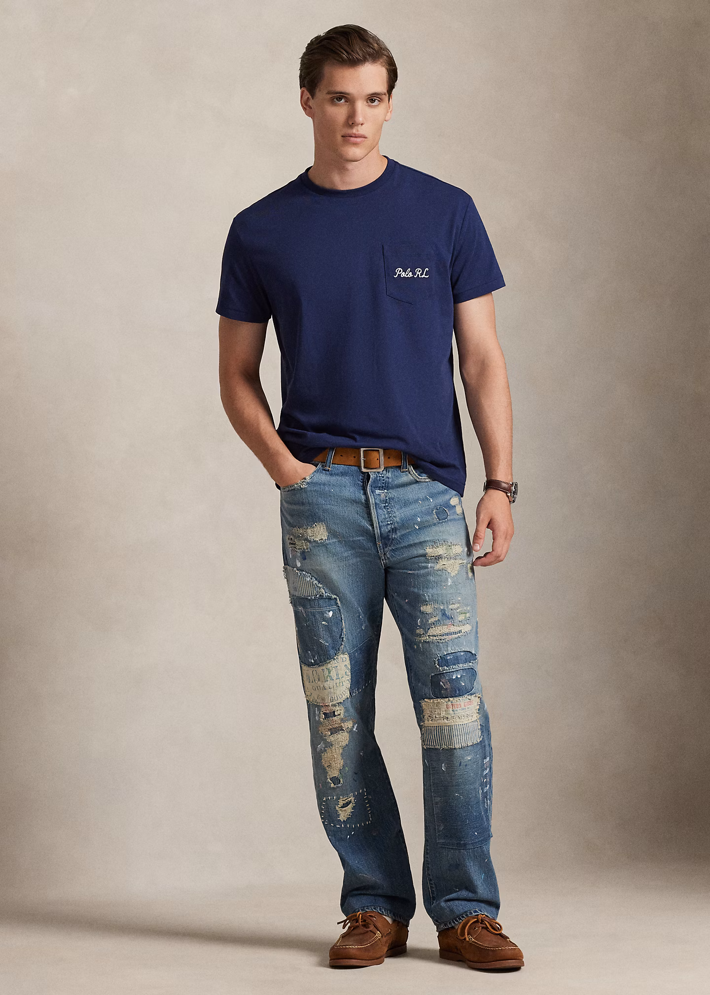 Custom-Slim-Fit T-Shirt mit Polo Bear - RALPH LAUREN OUTLET