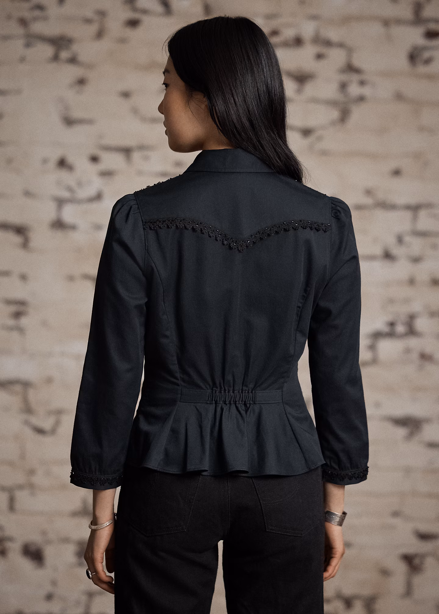 Bluse aus Atlas mit Perlen-Besatz - RALPH LAUREN OUTLET