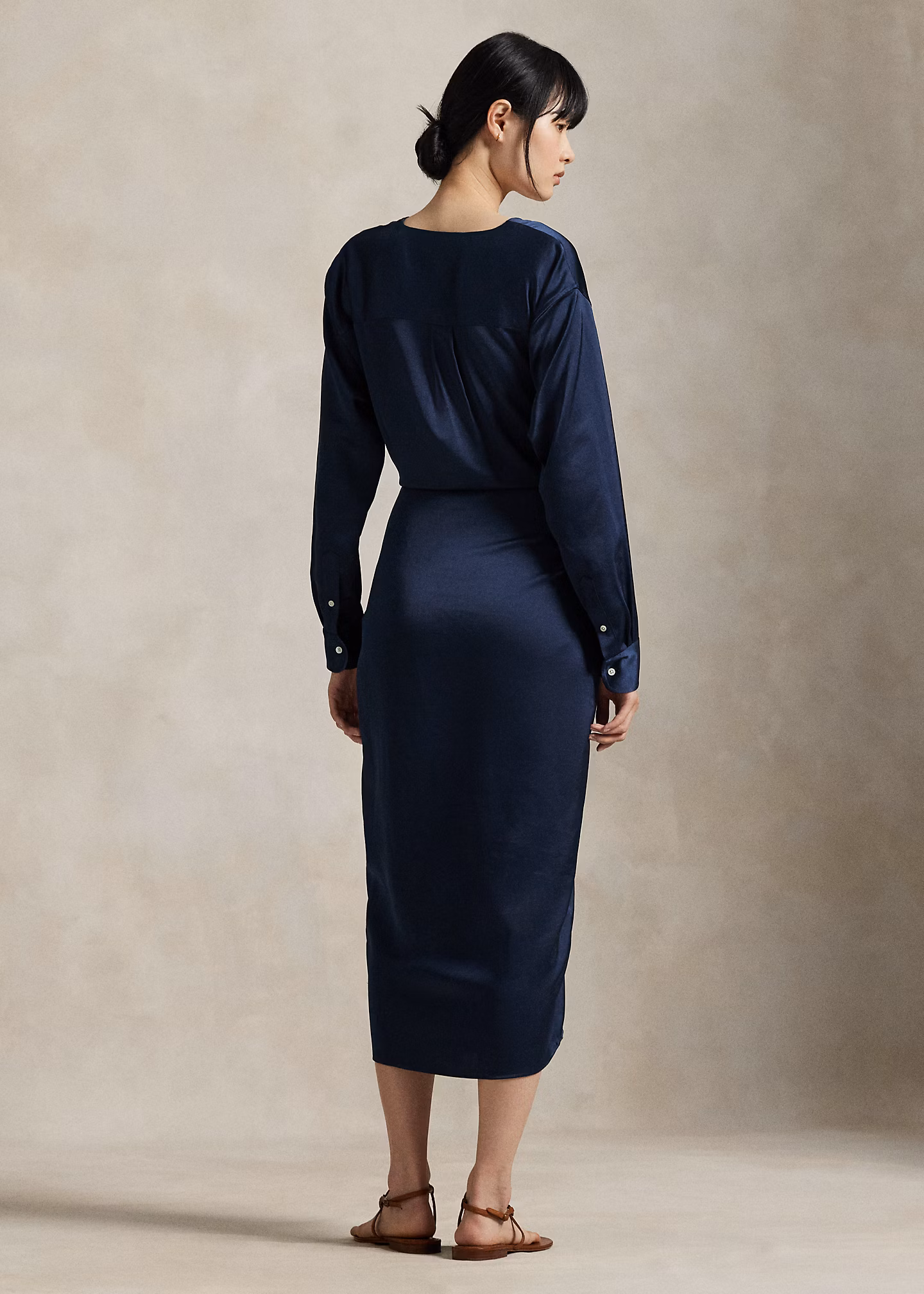 Wickel-Hemdkleid aus Satin - RALPH LAUREN OUTLET