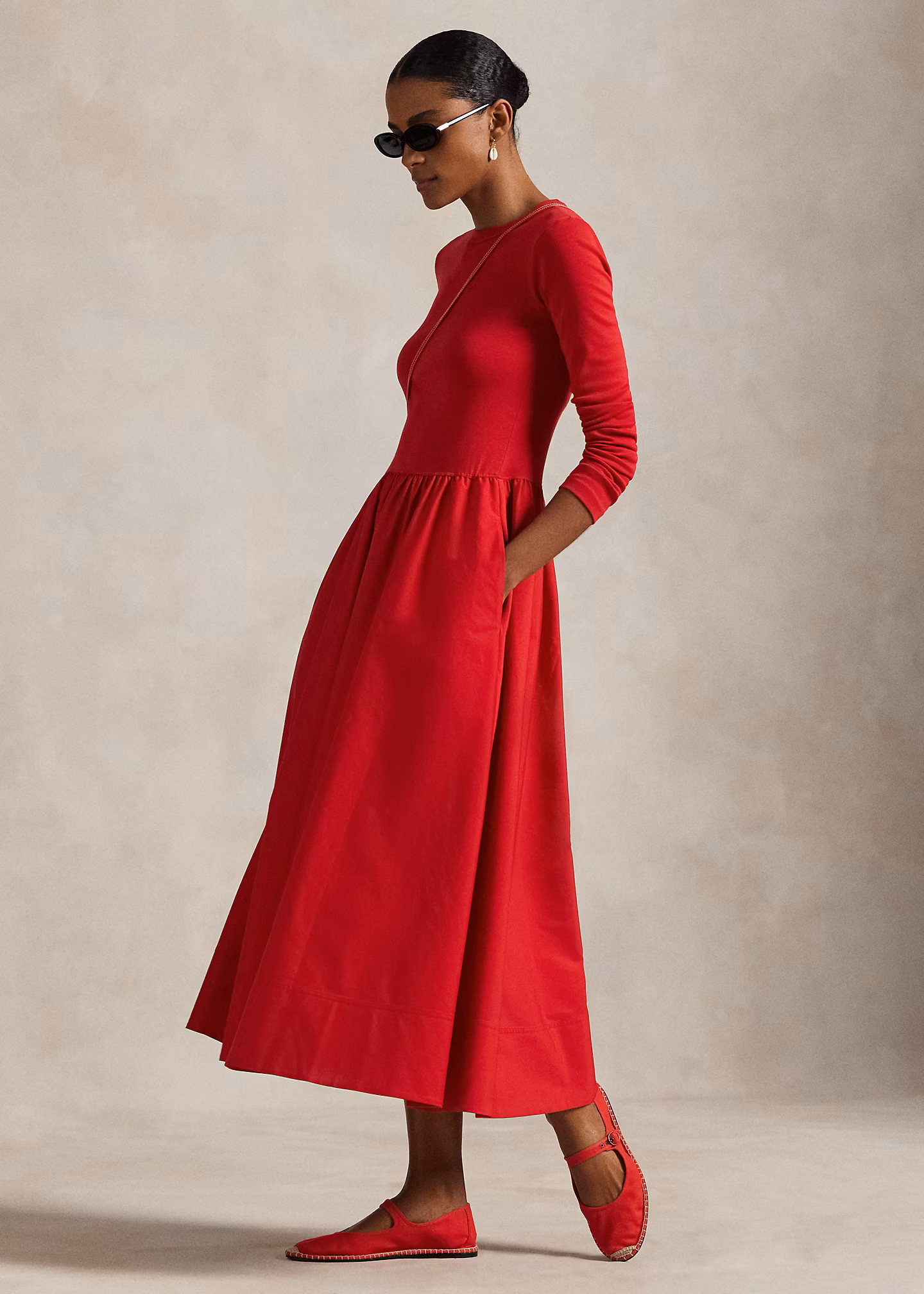 Langärmliges Baumwollkleid - RALPH LAUREN OUTLET