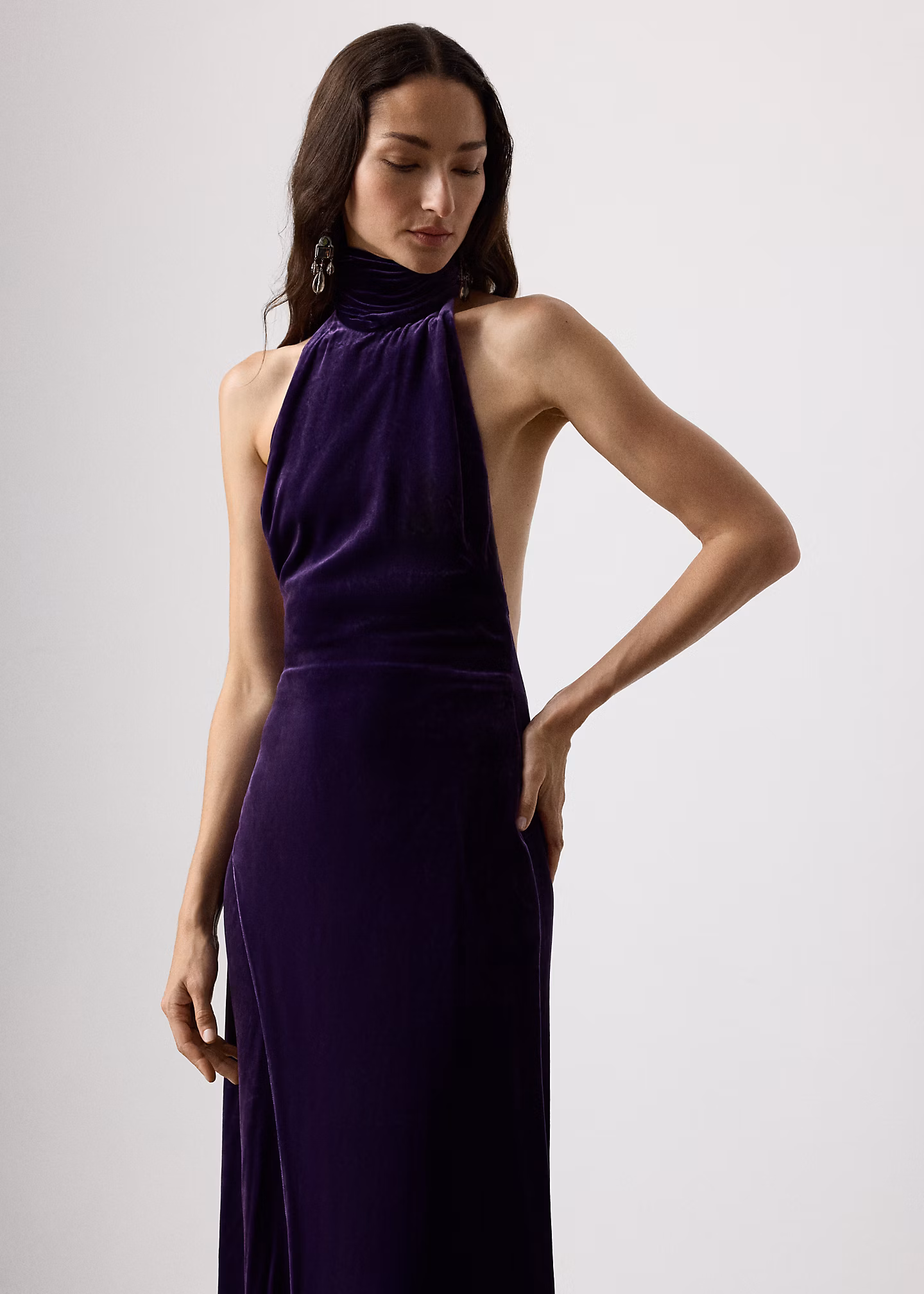 Abendkleid Tatum aus Stretchsamt - RALPH LAUREN OUTLET