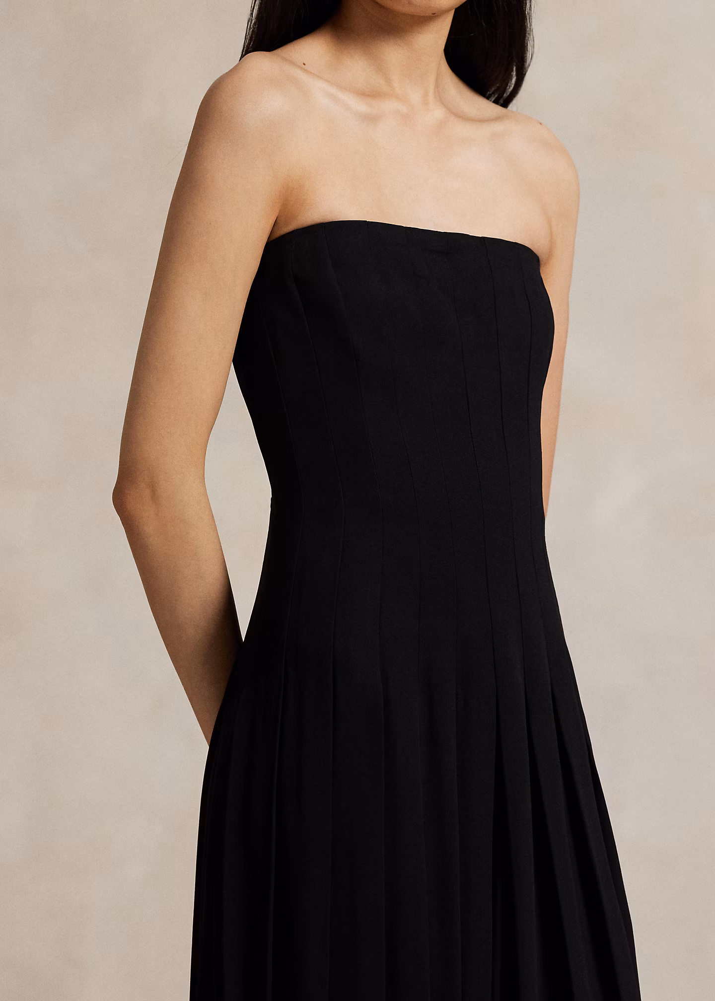 Ärmelloser Crêpe-Jumpsuit mit Falten - RALPH LAUREN OUTLET