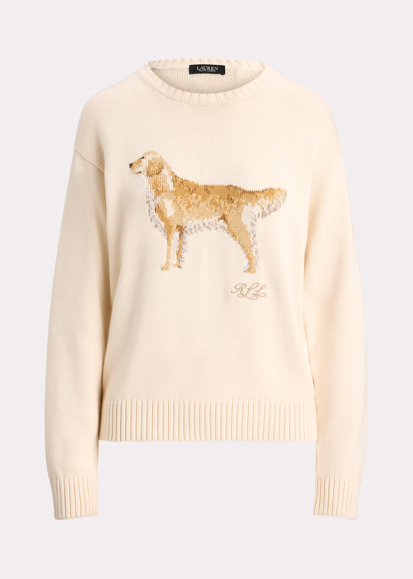 Strickpullover mit Golden Retriever - RALPH LAUREN OUTLET