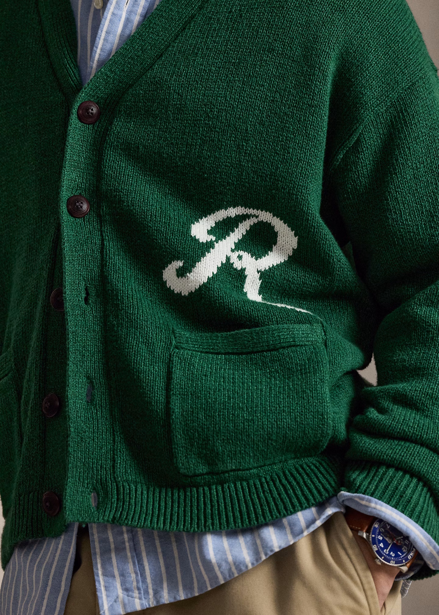 Die Strickjacke Ralph mit Logo - RALPH LAUREN OUTLET