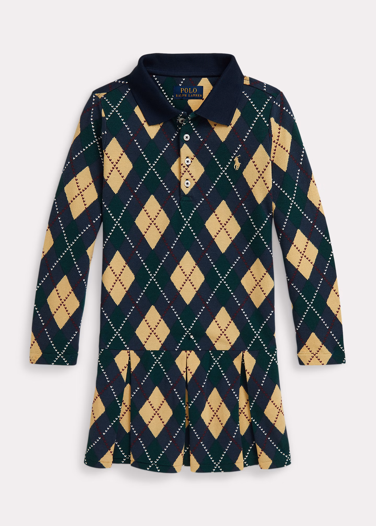 Stretchpiqué-Polokleid mit Argyle-Muster - RALPH LAUREN OUTLET