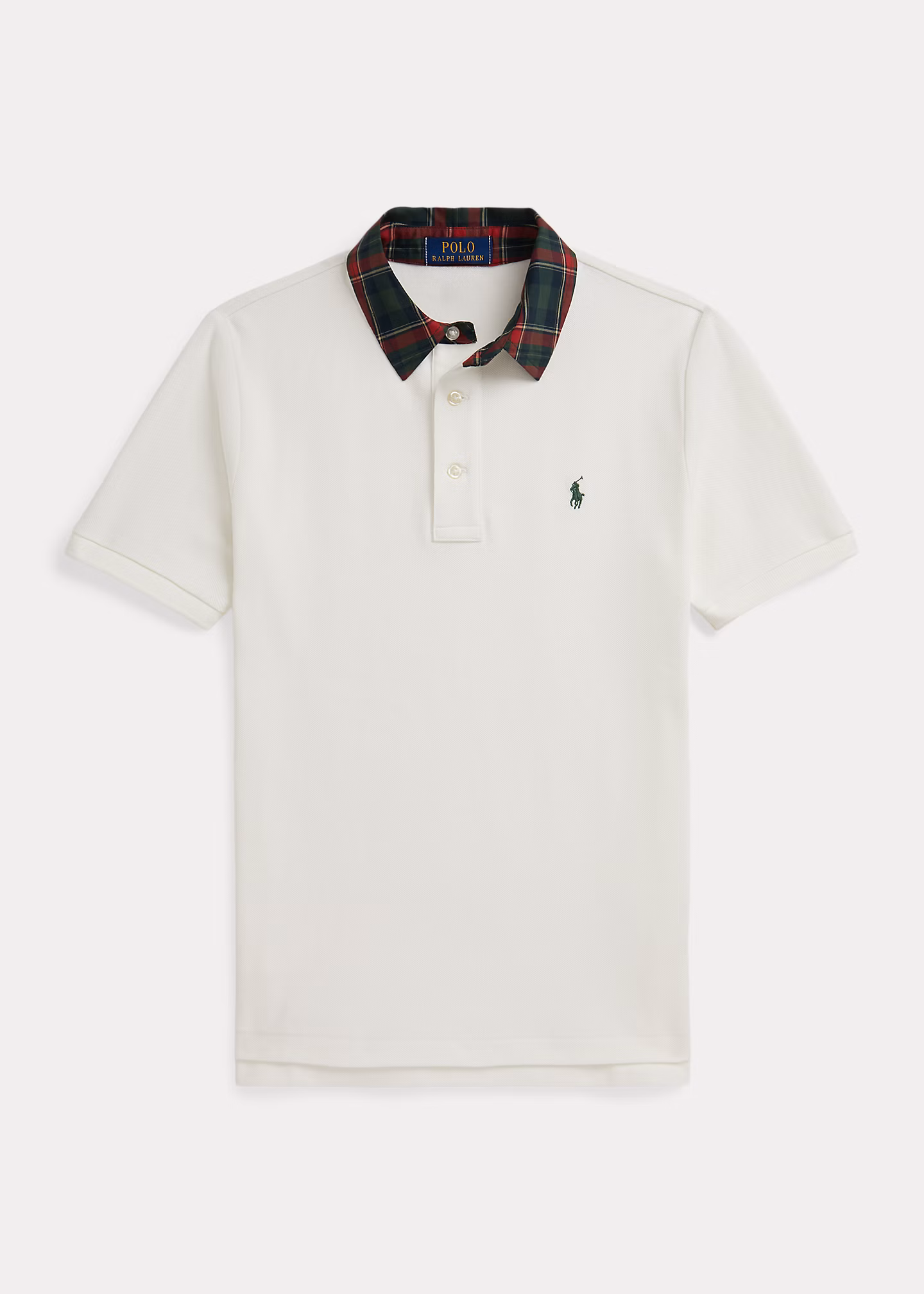 Baumwoll-Poloshirt mit kariertem Kragen - RALPH LAUREN OUTLET