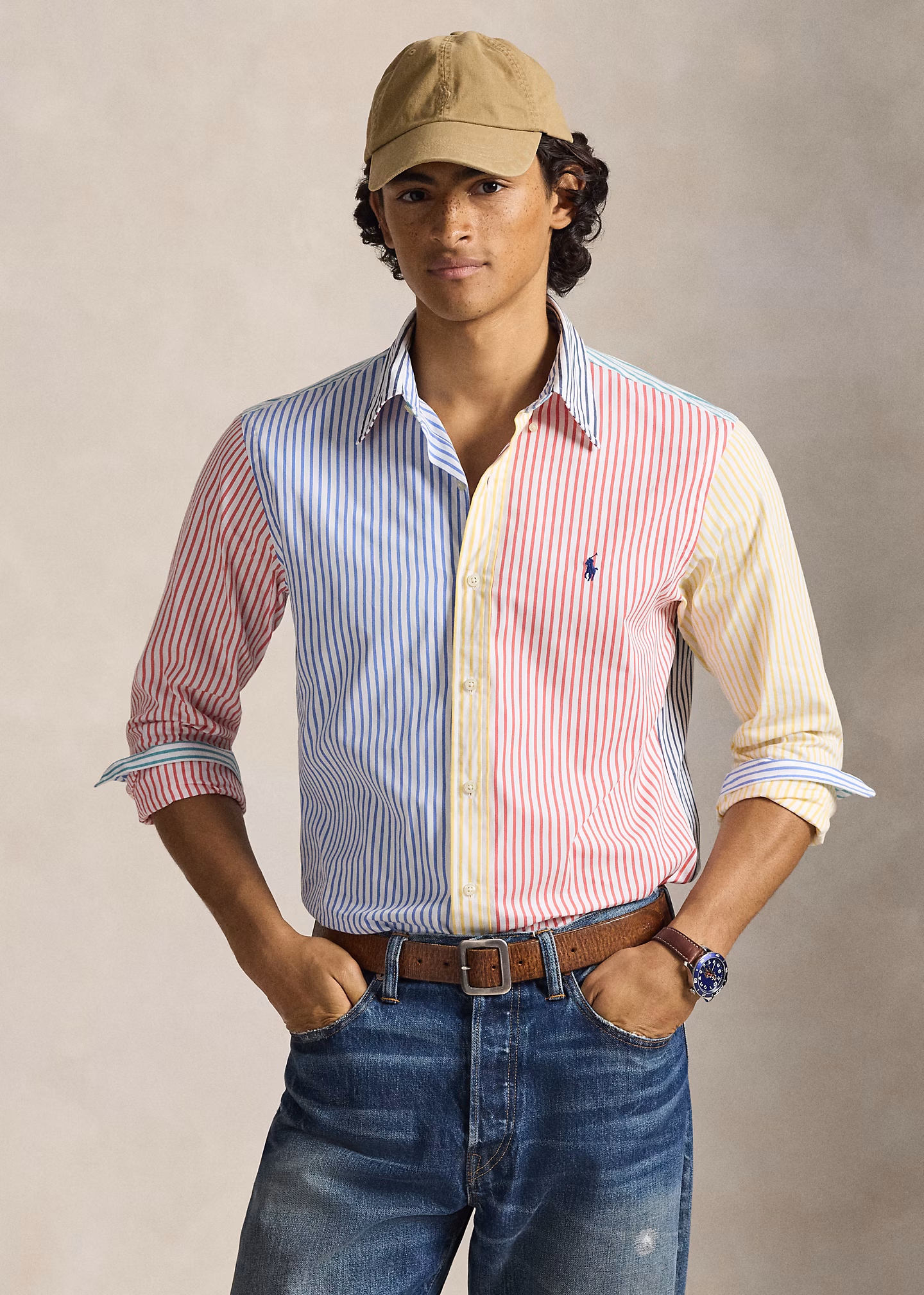 Gestreiftes Freizeithemd aus Popeline - RALPH LAUREN OUTLET