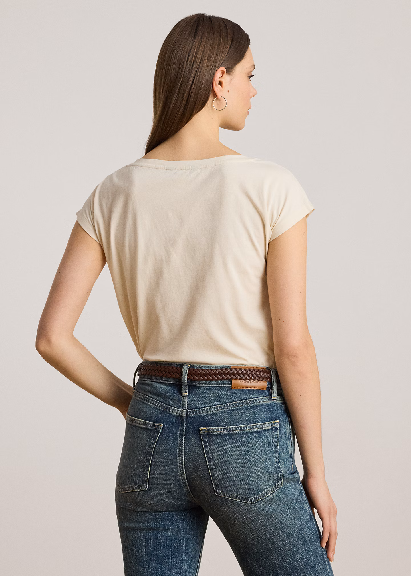 Baumwolljersey-T-Shirt mit Logostickerei - RALPH LAUREN OUTLET