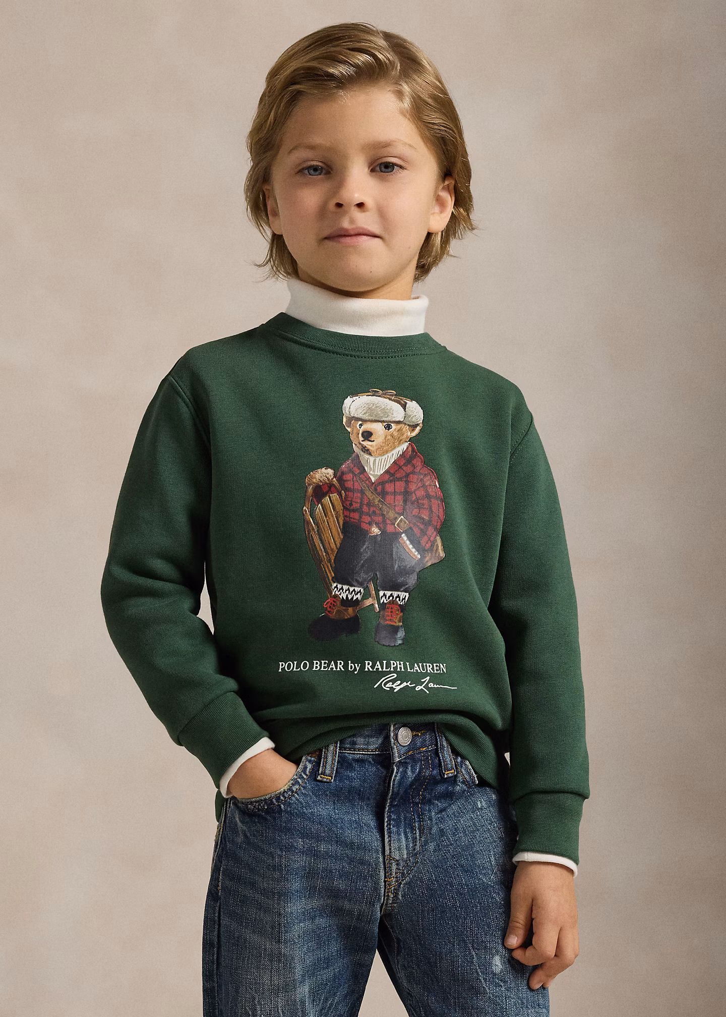 Fleece-Sweatshirt mit Polo Bear - RALPH LAUREN OUTLET