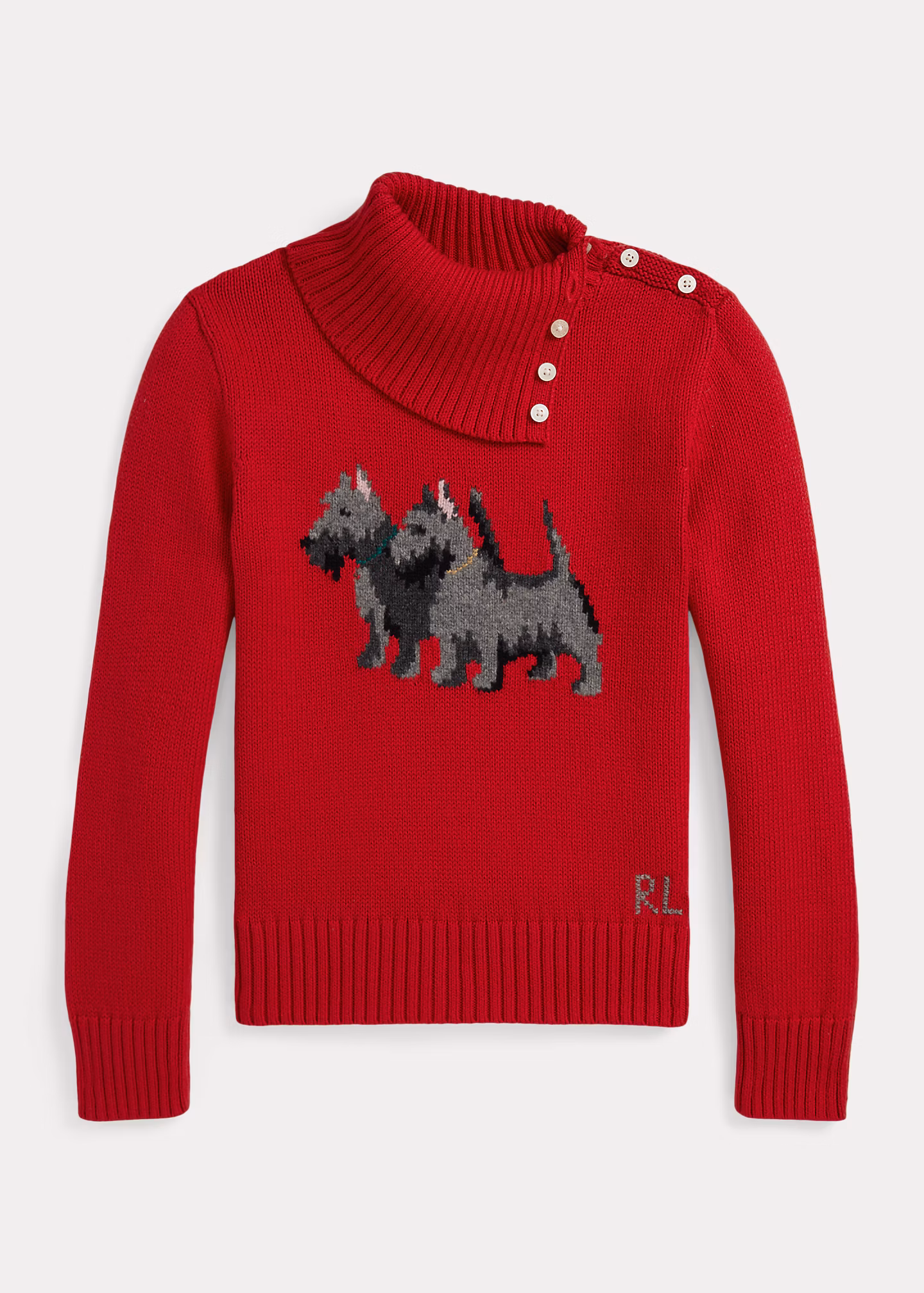 Intarsia-Knit Dog Cotton Sweater - RALPH LAUREN OUTLET