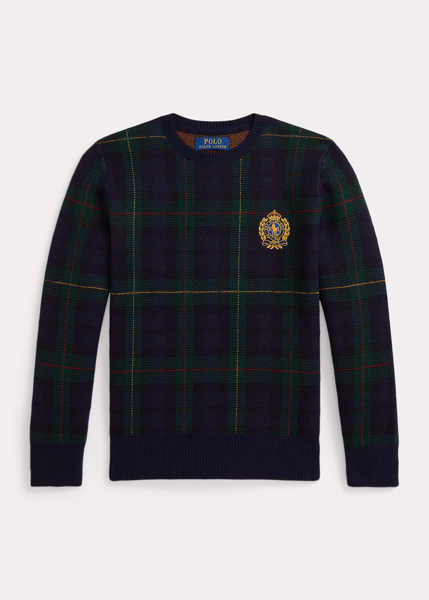 Karierter Wollpullover mit Pony-Wappen - RALPH LAUREN OUTLET