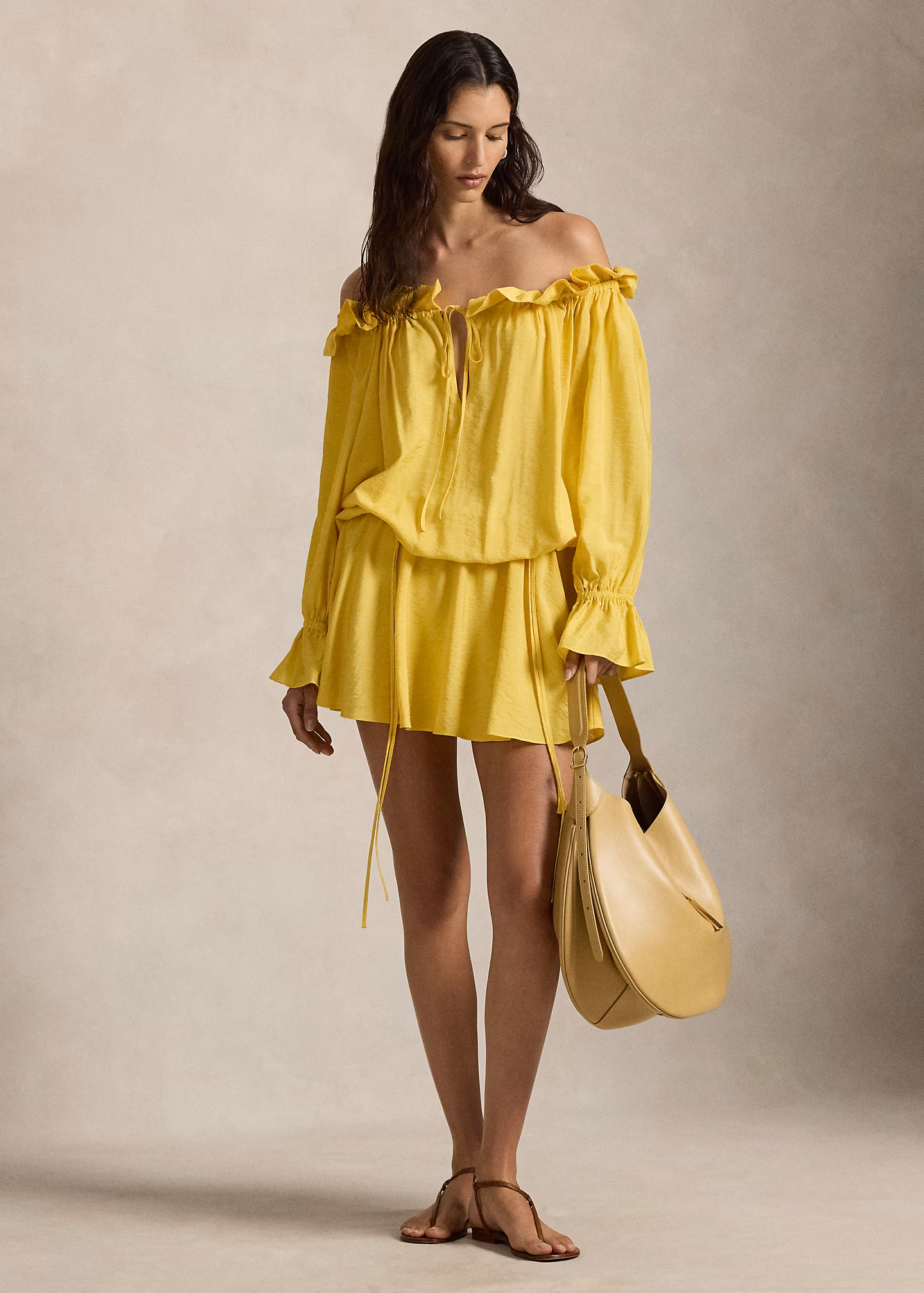 Schulterfreies Crêpe-Kleid - RALPH LAUREN OUTLET