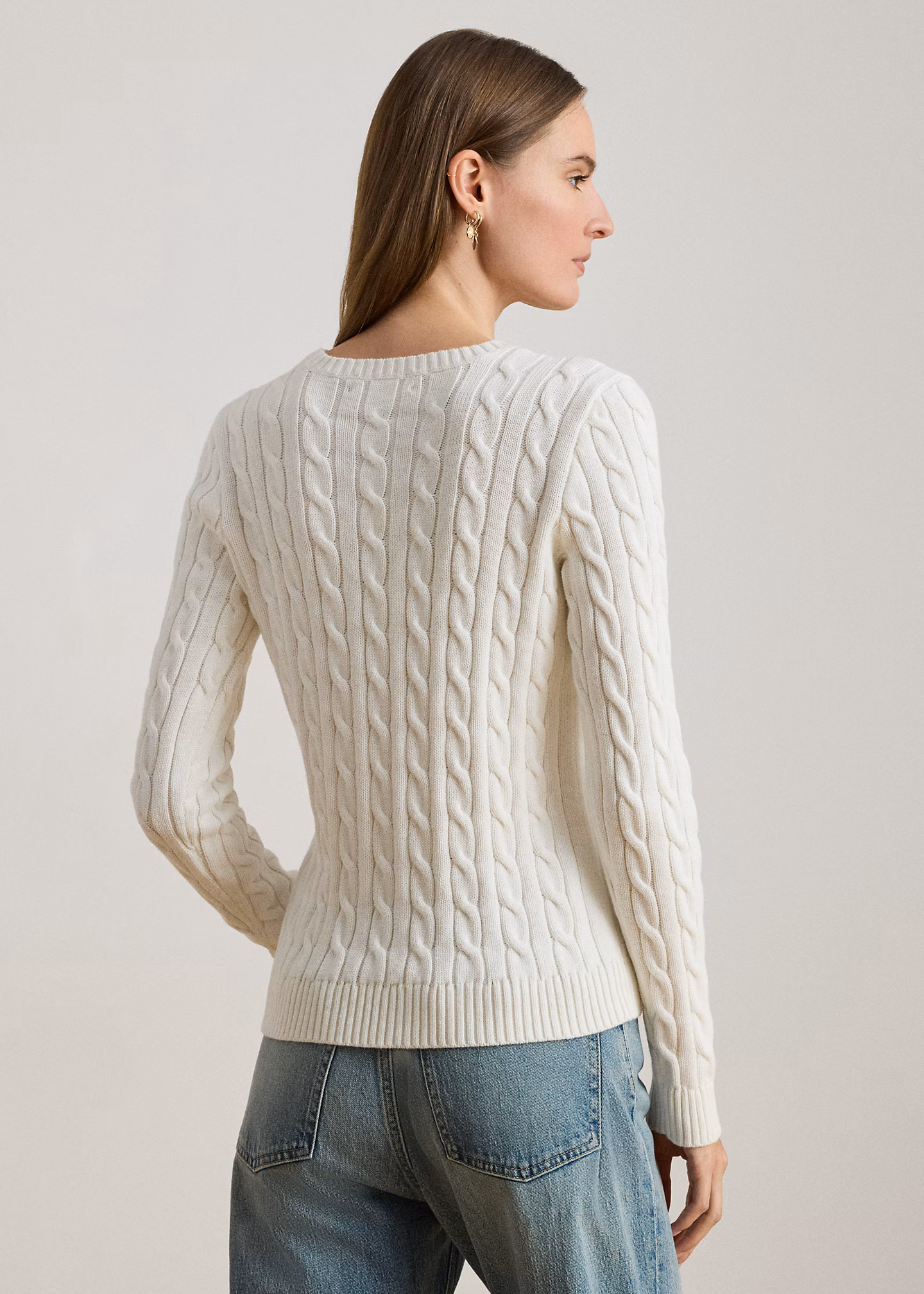 Zopfmusterpullover mit gesticktem Wappen - RALPH LAUREN OUTLET