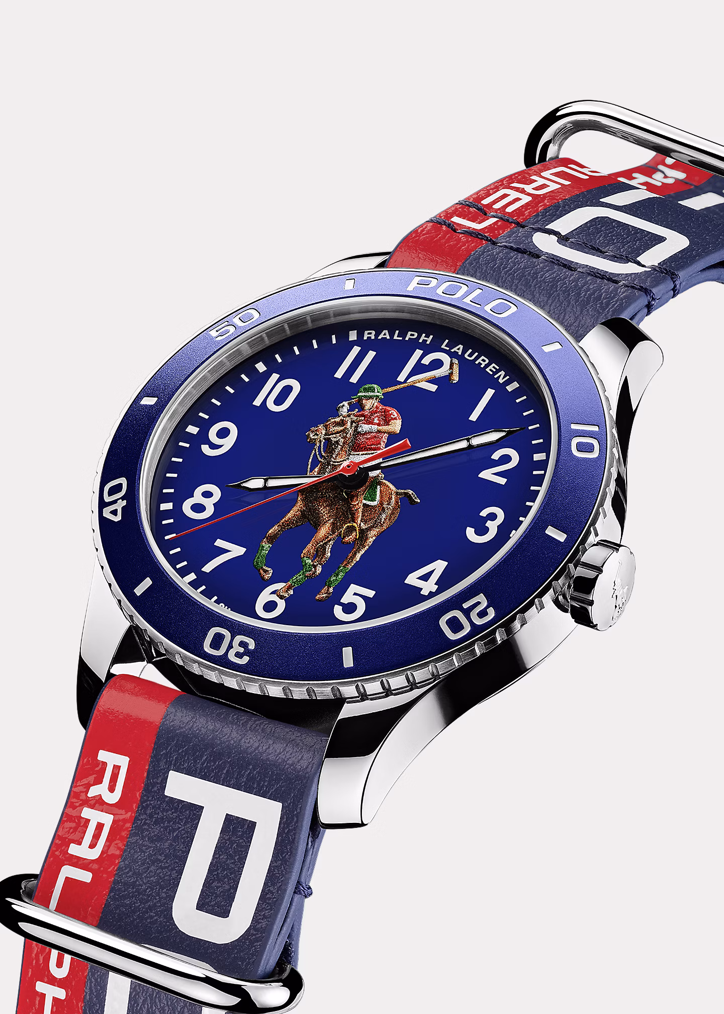 Stahl-Armbanduhr Polo Player in Blau - RALPH LAUREN OUTLET