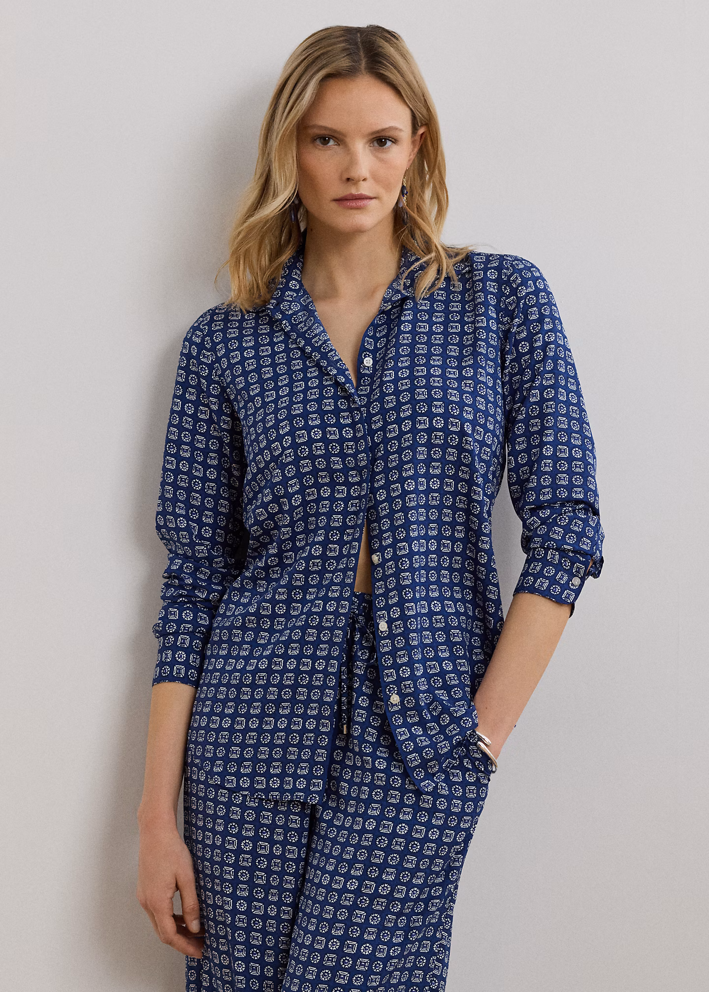 Classic-Fit Crêpe-Hemd mit Druck - RALPH LAUREN OUTLET