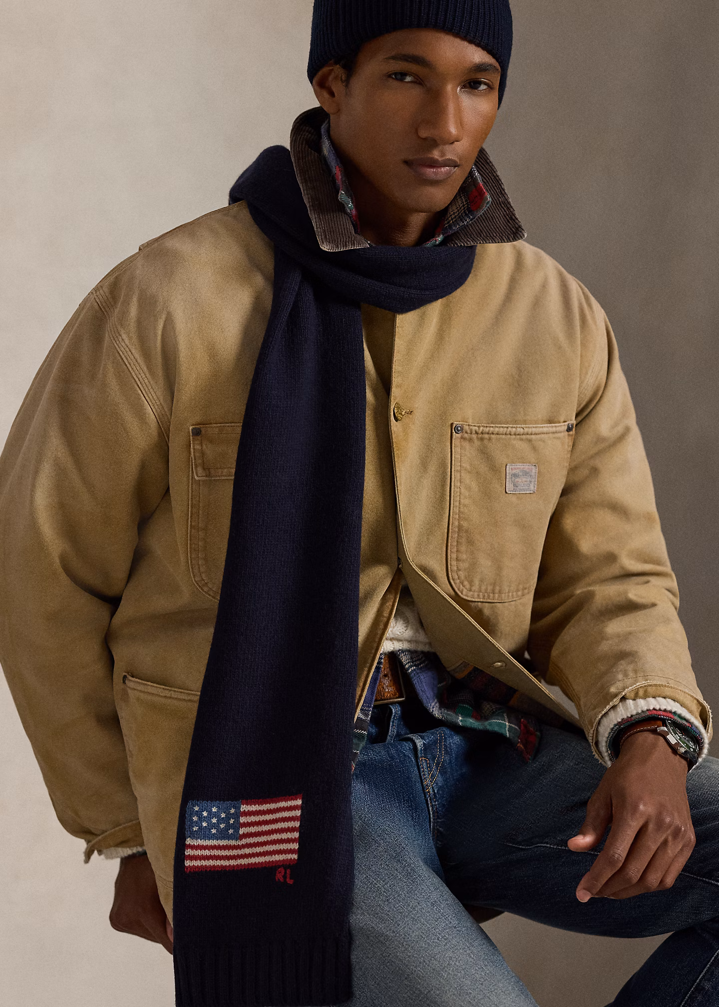 Schal aus Wollmischung mit Flagge - RALPH LAUREN OUTLET