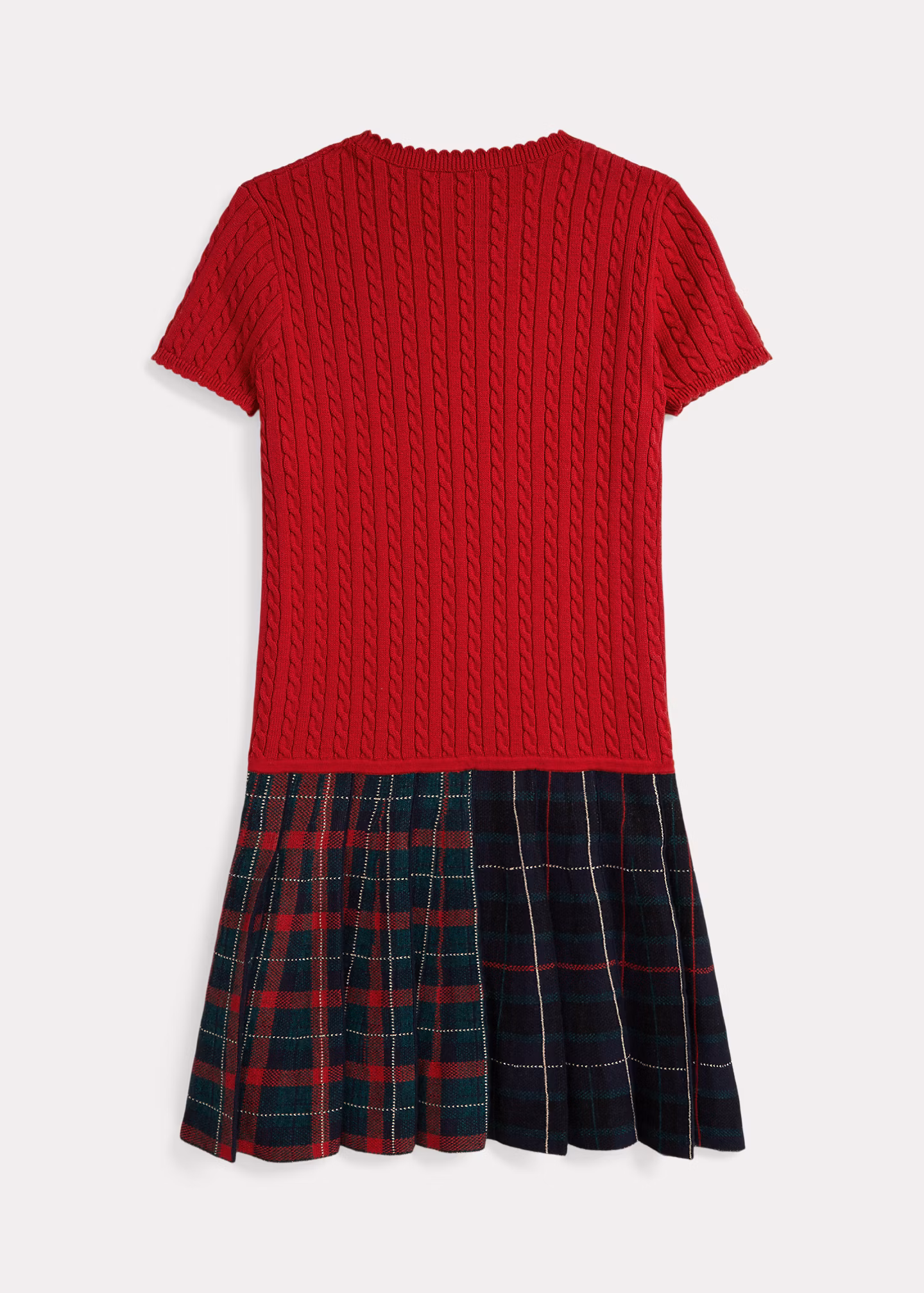 Baumwollpulloverkleid mit kariertem Rock - RALPH LAUREN OUTLET