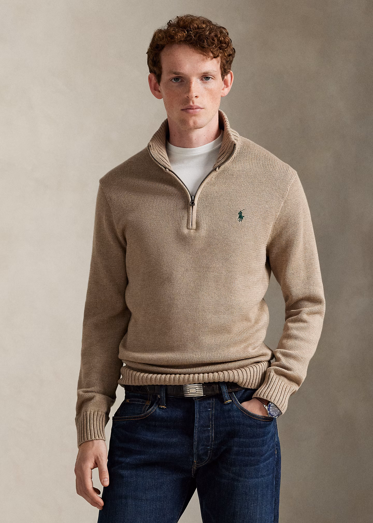 Baumwollpullover mit Halbrollkragen - RALPH LAUREN OUTLET