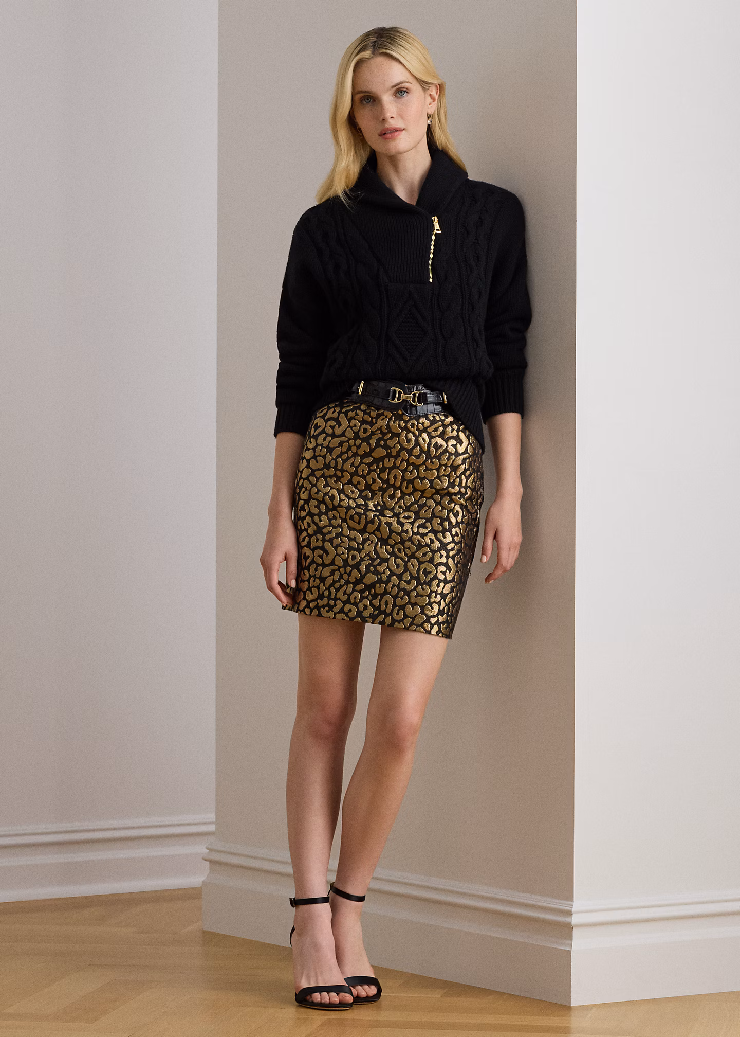 Bleistift-Minirock mit Metallic-Druck - RALPH LAUREN OUTLET